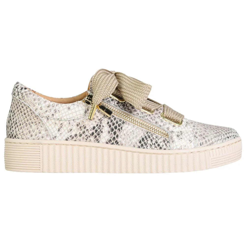 EOS Jovi Champagne Snake Leather Casual Shoes for Women - Stylish & Comfortable Footwear for Everyday Wear, Office, and Social Events