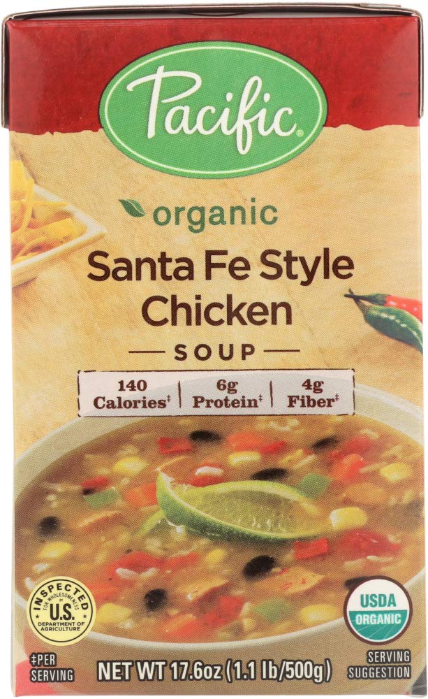 Pacific Natural Santa Fe Style Chicken Soup - 12 Pack (17.6 oz Each) | Authentic Southwest Flavor | Quick & Easy Meal Solution for Busy Weekdays, Camping Trips & Office Lunches