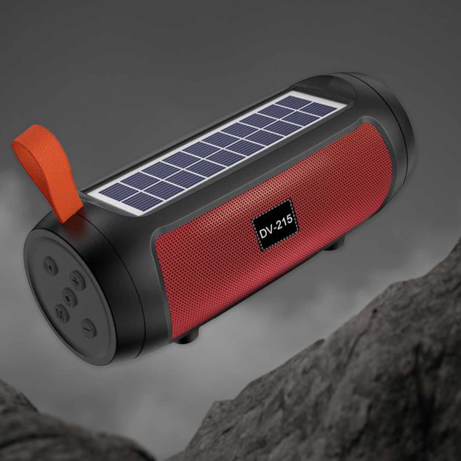 SAINGACE 20W Portable Solar Bluetooth Speaker with Stereo Sound, Subwoofer, IPX6 Waterproof, Bluetooth 5.0, 10-Hour Playtime, Red – Perfect for Outdoor Camping, Beach Parties, and Home Gatherings
