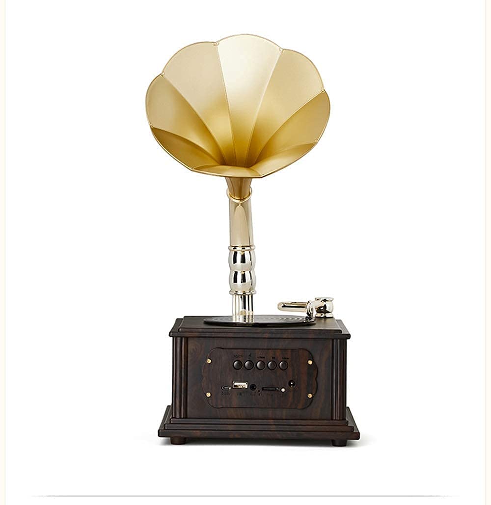 Vintage MaGiLL Phonograph Record Player with Radio Function - Retro Resin Music Box for Home Decor, Perfect Gift for Music Lovers - Ideal for Living Room, Bedroom & Office Tabletop Display