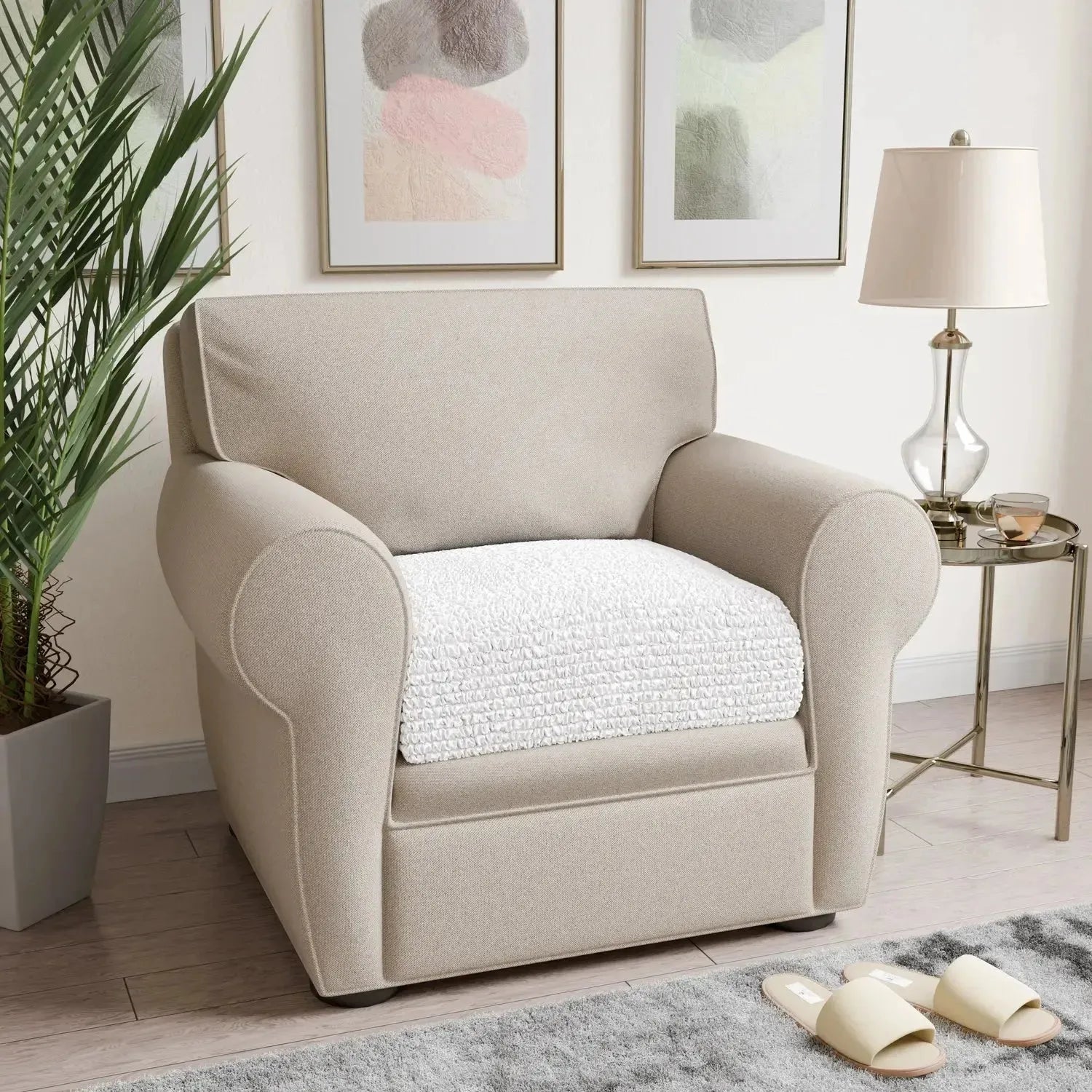 Premium Microfiber Seat Cushion Cover - Soft & Durable Sofa Chair Protector - Perfect for Living Room, Office, or Car Use