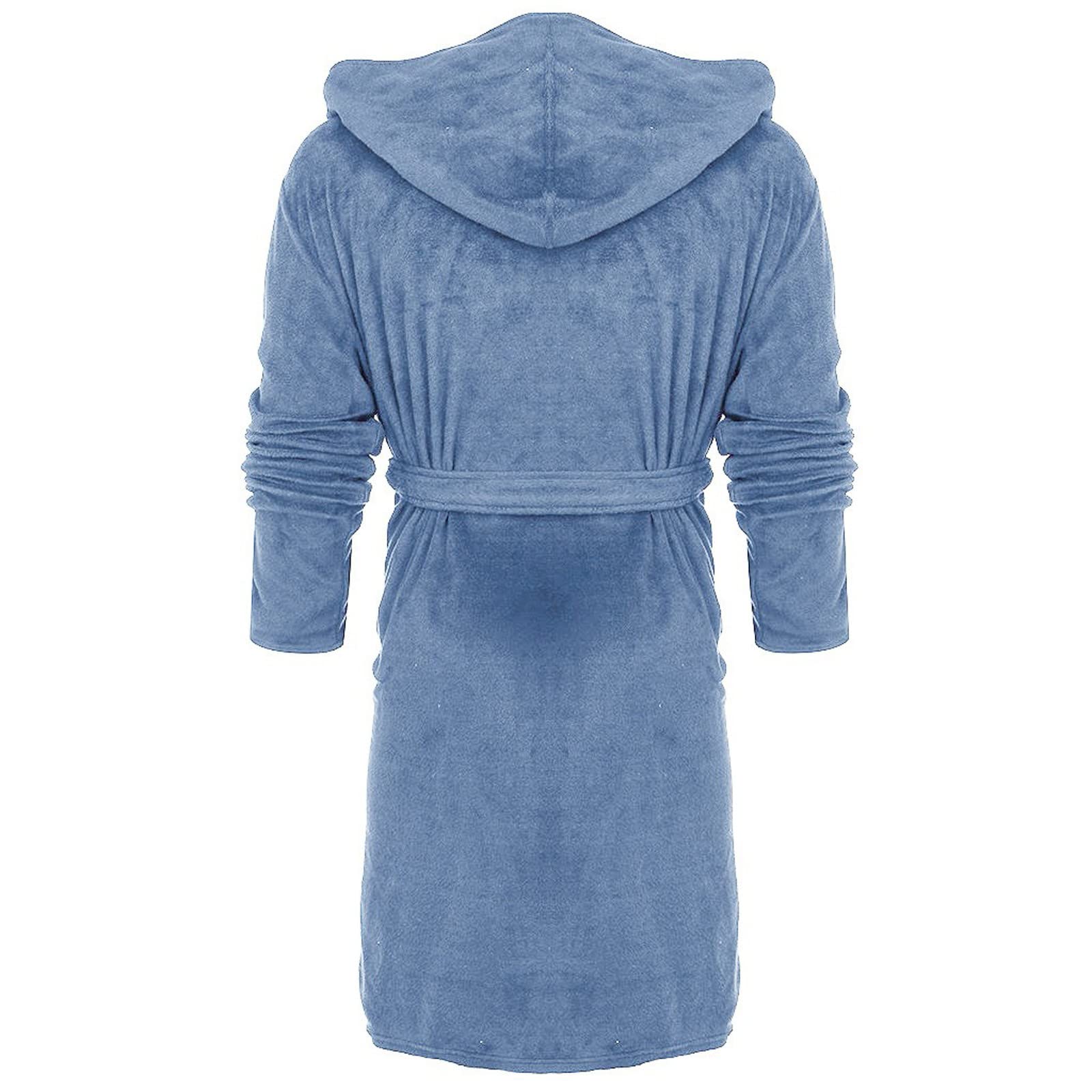 Women's Winter Fleece Hooded Robe - Soft Plush Long Sleeve Shawl Coat for Home, Spa & Lounge Wear