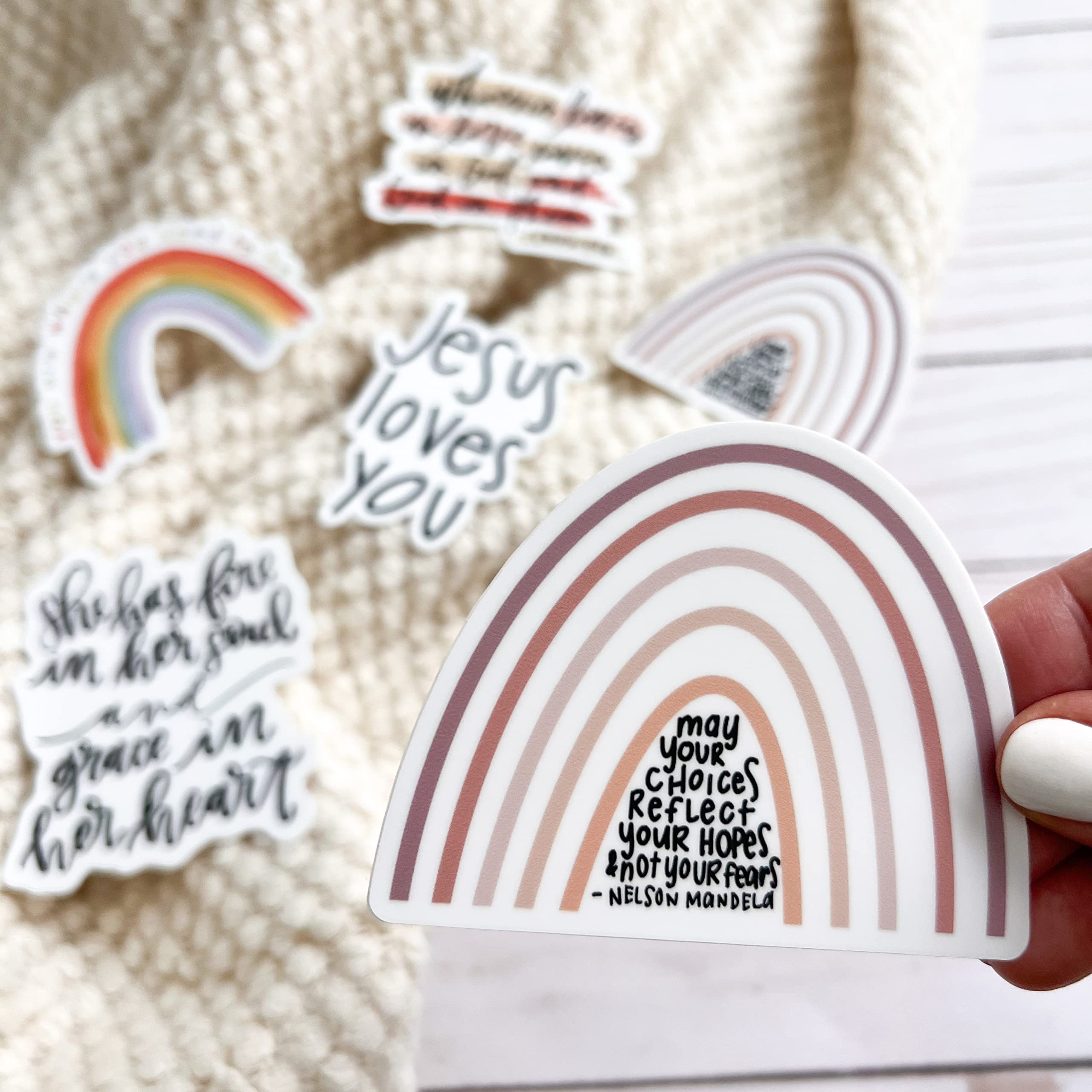 Inspirational Mental Health Quote Stickers - Waterproof Vinyl Decals for Laptops, Hydro Flasks & Water Bottles - Motivational Nelson Mandela Stickers for Daily Encouragement & Self-Care