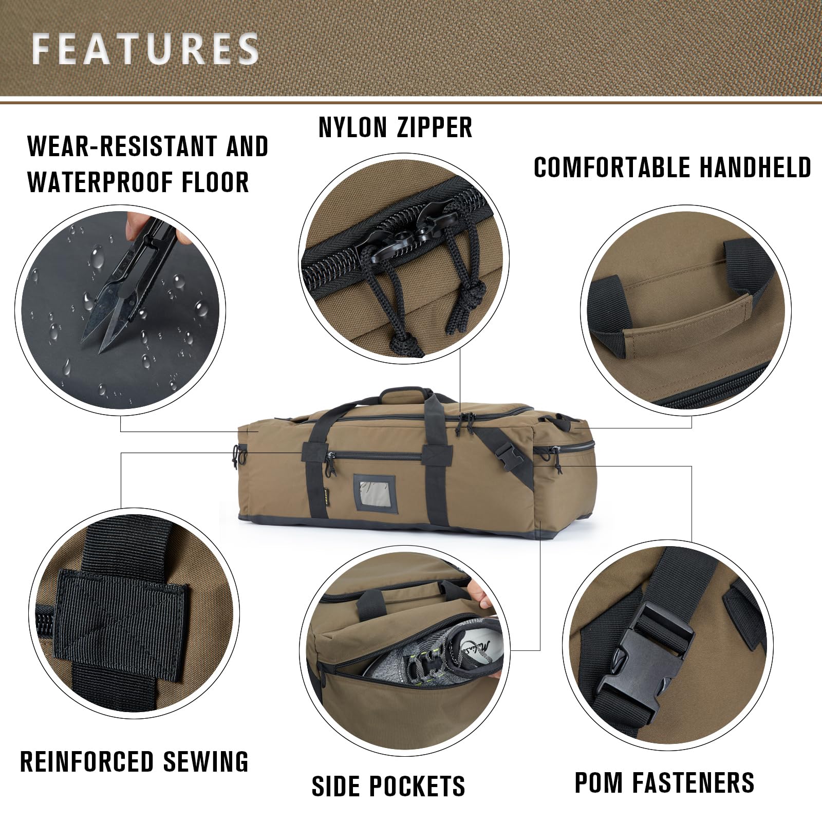 86L Large Waterproof Duffel Bag for Travel, Gym & Sports - Durable Polyester with Hidden Straps & Shoe Compartment - Perfect Carry-On Luggage for Men & Women - Ideal for Weekend Trips, Workouts & Outdoor Adventures