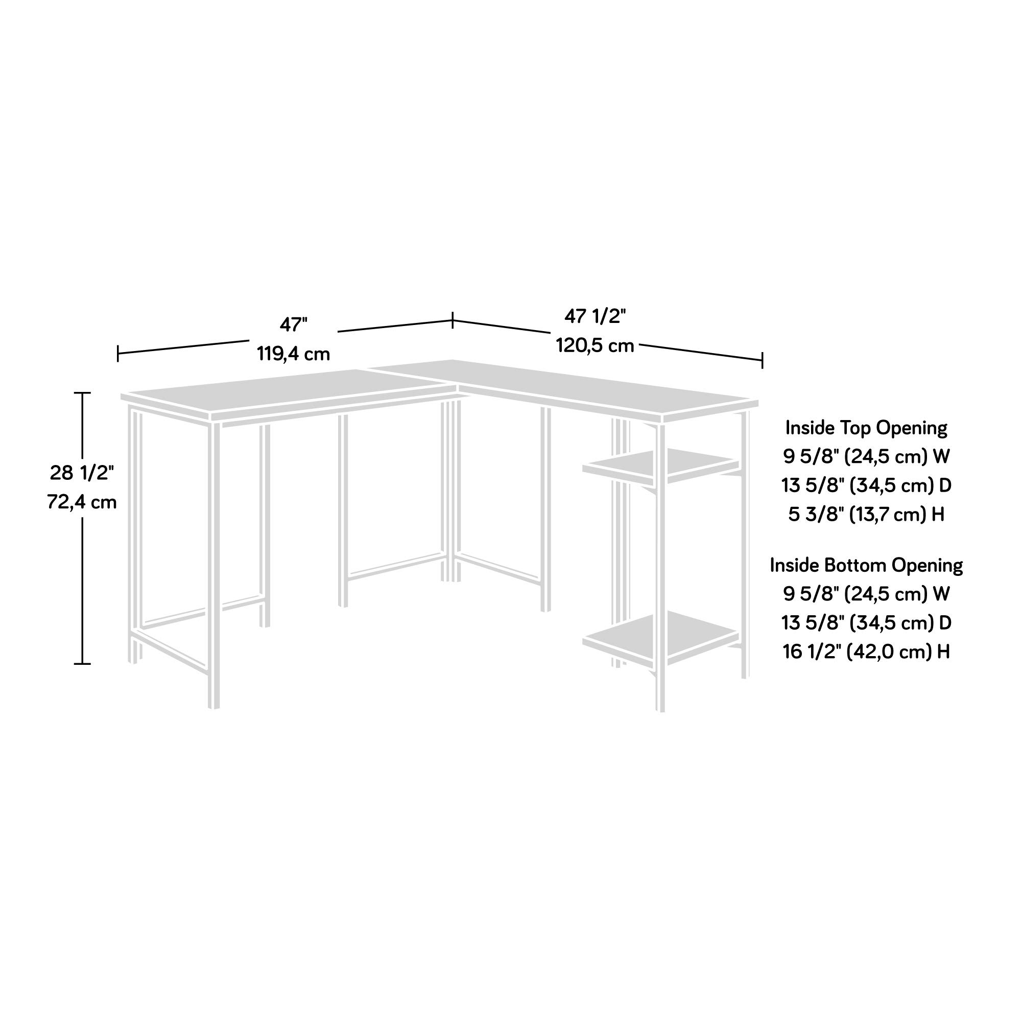Sauder North Avenue L-Shaped Desk with Smoked Oak Finish - Modern L-Shaped Computer Desk for Home Office, Gaming & Workspace