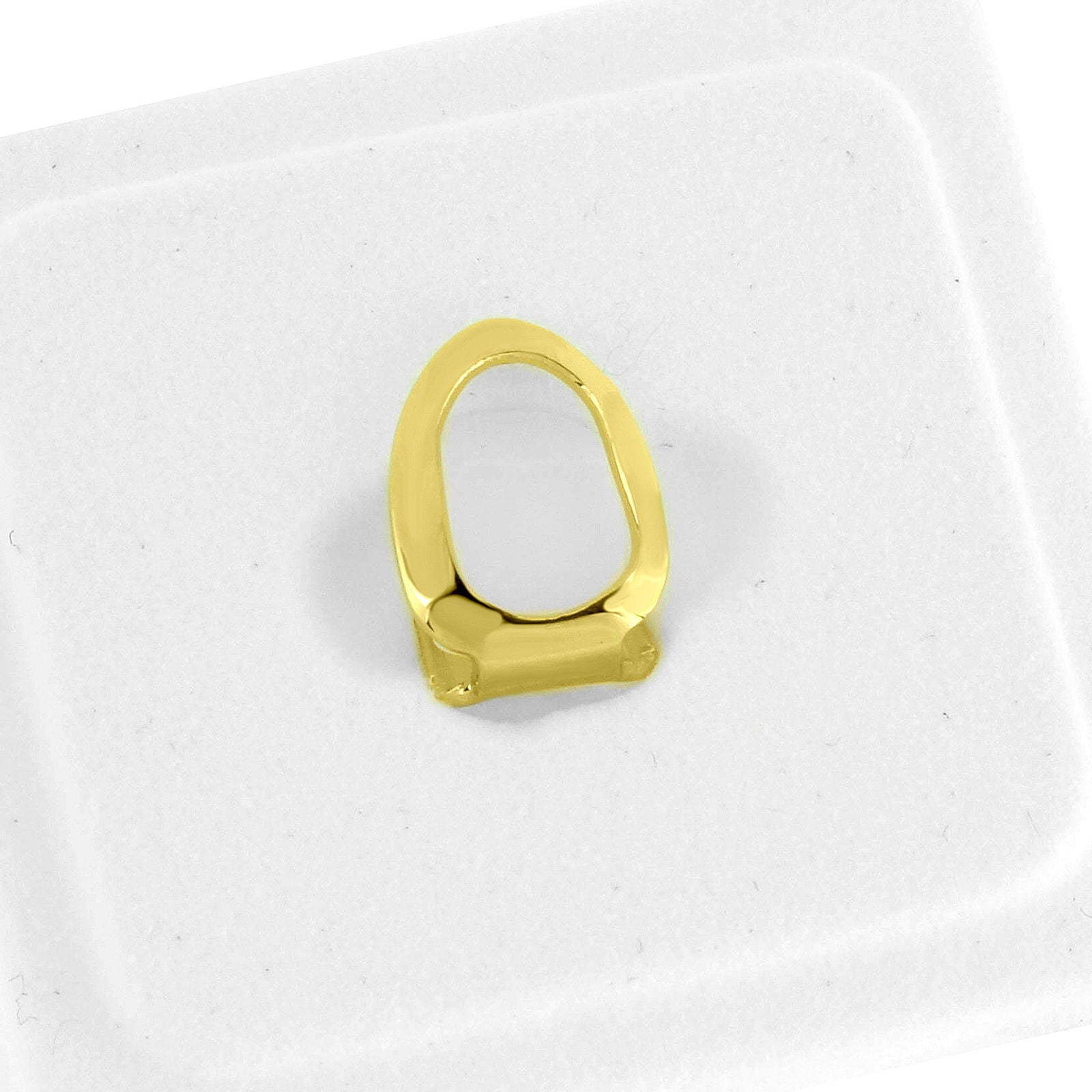 14K Gold Open Face Tooth Grillz - Customizable Dental Jewelry for Hip Hop & Rap Artists - Perfect for Concerts, Parties, and Special Events