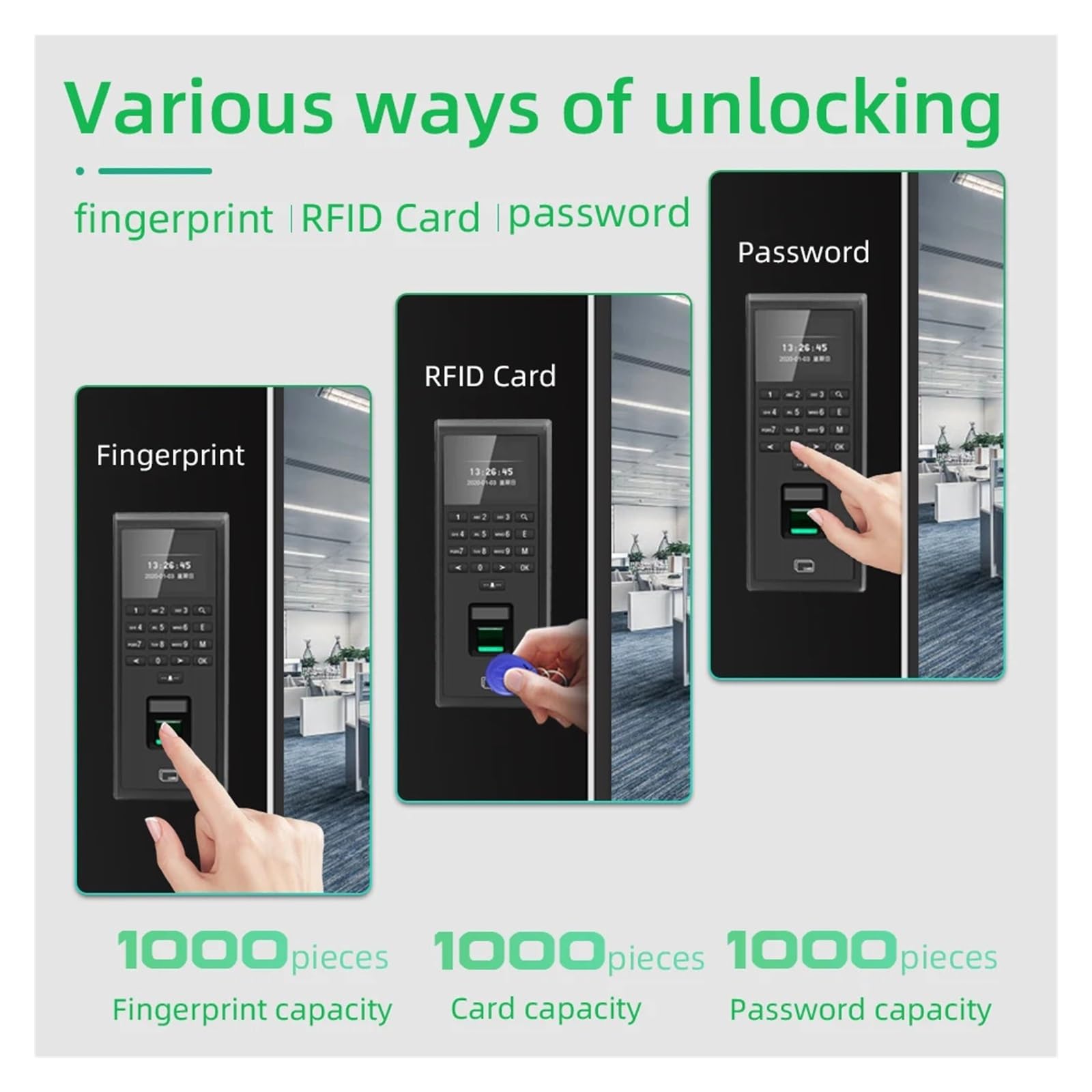 TCP/IP Fingerprint Timer Capture Machine for Smart Door Access Control System Kit - Standalone Keypad User (Model F601T) | Secure Office, Home & Commercial Entry Access Solution