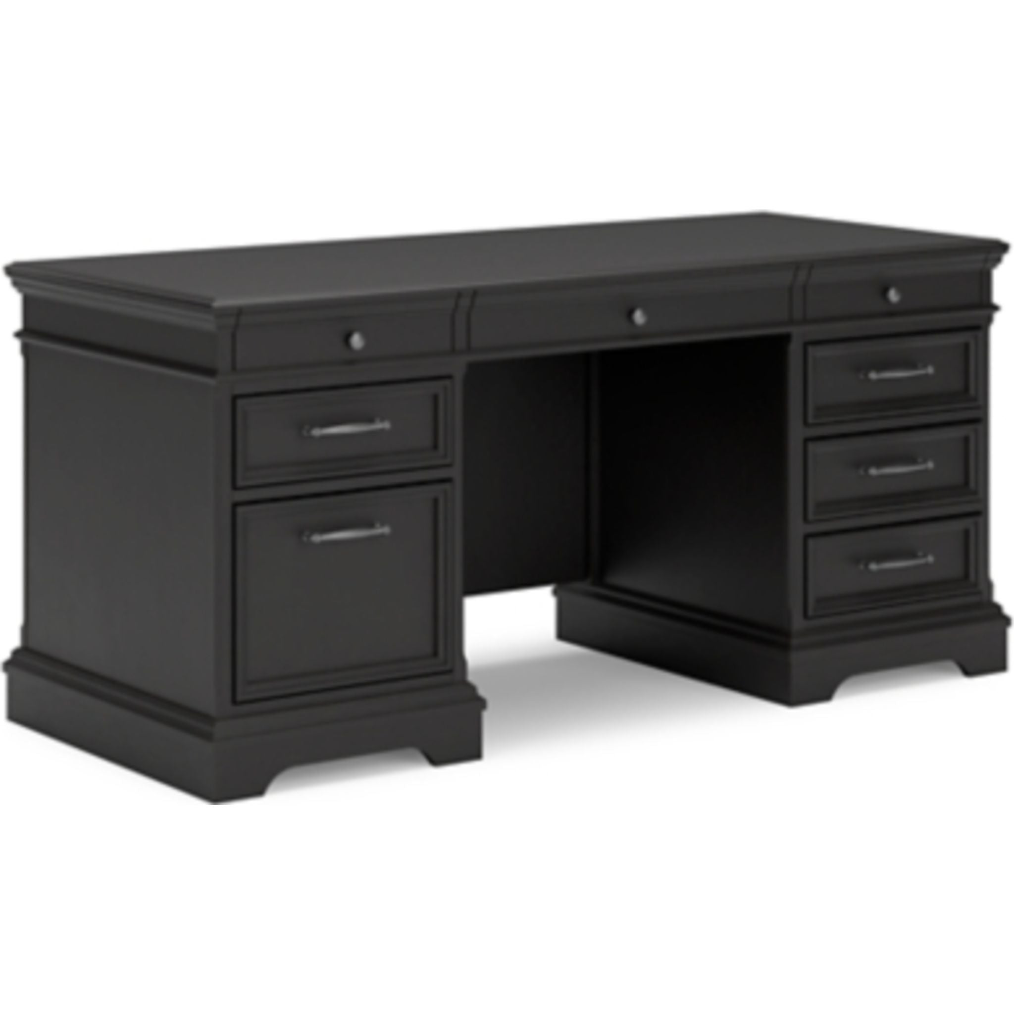Beckincreek Black Modern Office Desk - Stylish & Durable Writing Desk for Home Office, Study, or Workspace