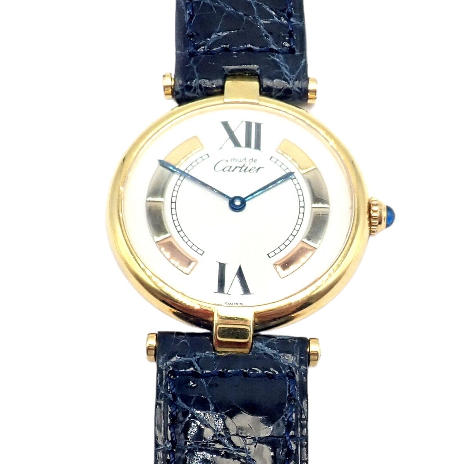 Cartier Must De Silver 925 Vermeil Round Quartz Watch 30mm - Luxury Women's Timepiece for Business & Evening Events