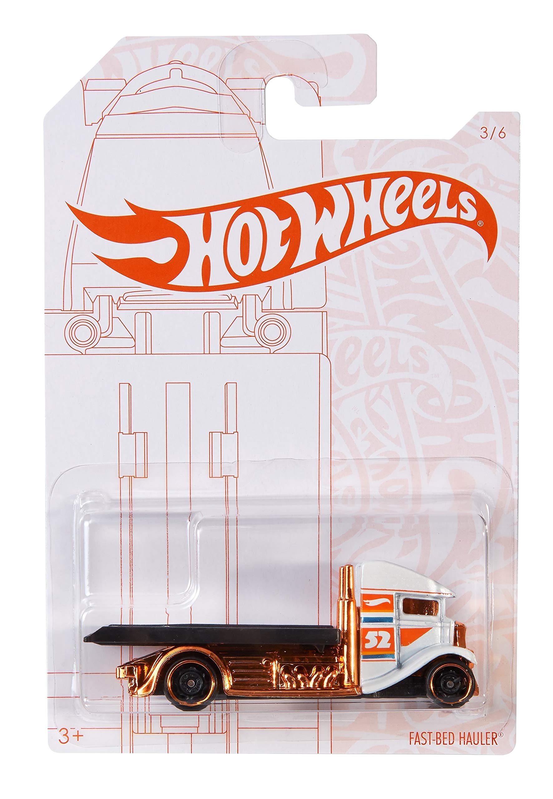 Hot Wheels 2020 Pearl & Chrome Series 3/6 - Fast Bed Hauler Diecast Car Toy (White) | Collectible Miniature Vehicle for Kids & Adults | Perfect for Play, Display & Racing Games