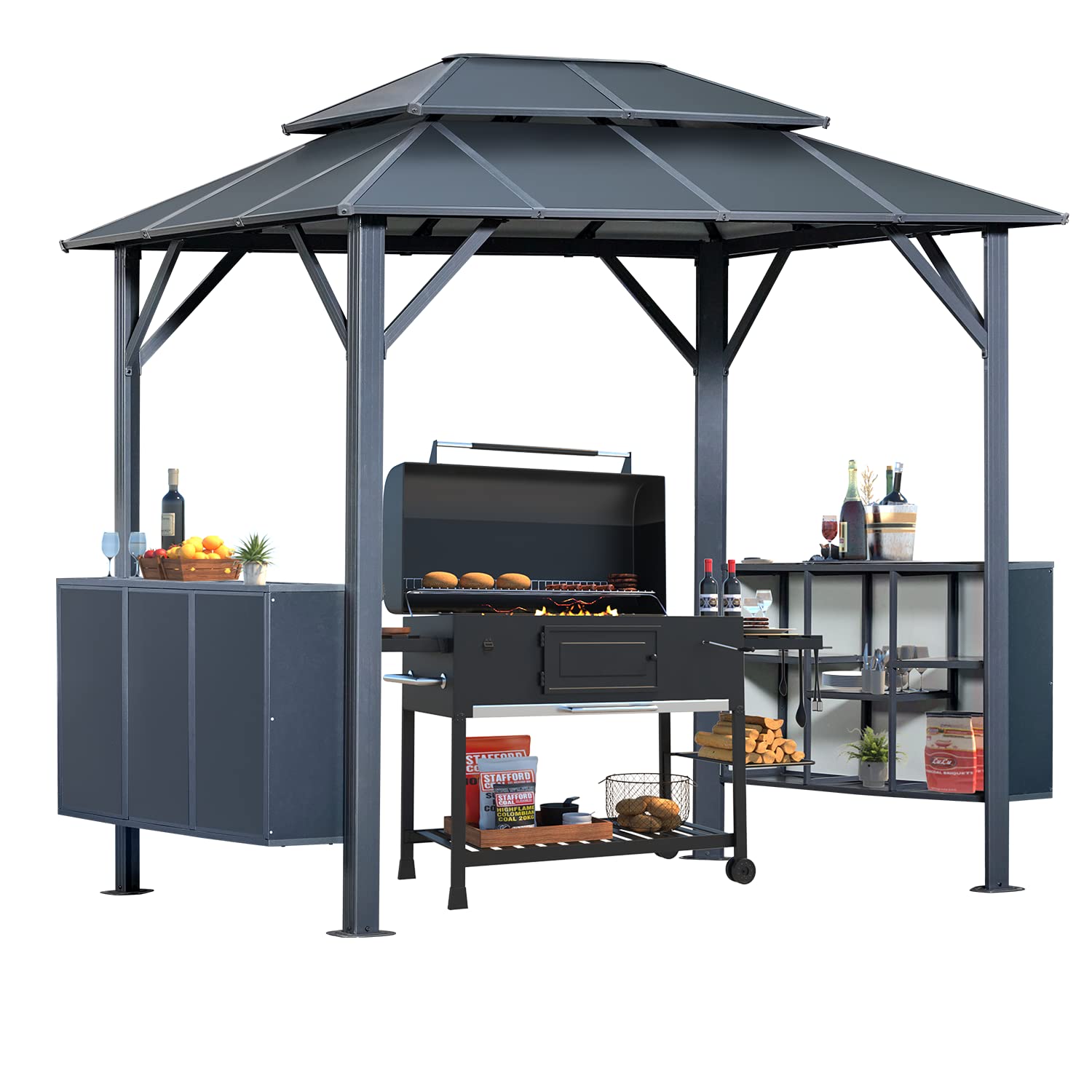 EROMMY 9x6 Outdoor Gazebo with Canopy - Perfect for BBQ Grill, Patio, Backyard, and Garden Parties