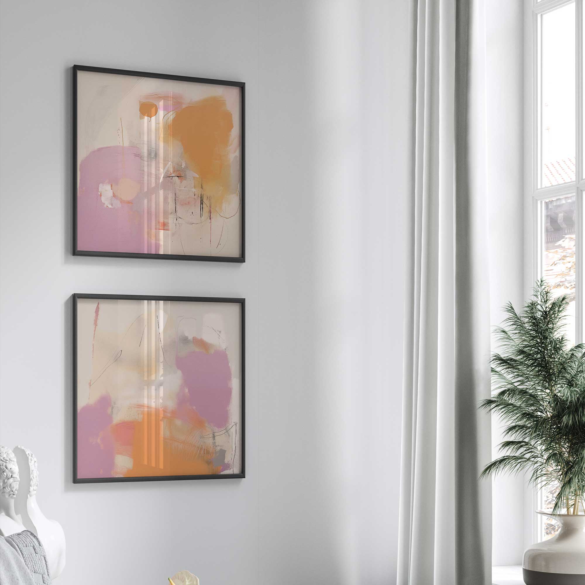 Premium Cotton Candy Delight Art Prints - Set of 2 Archival Matte Paper Wall Decor for Bedroom, Nursery & Office
