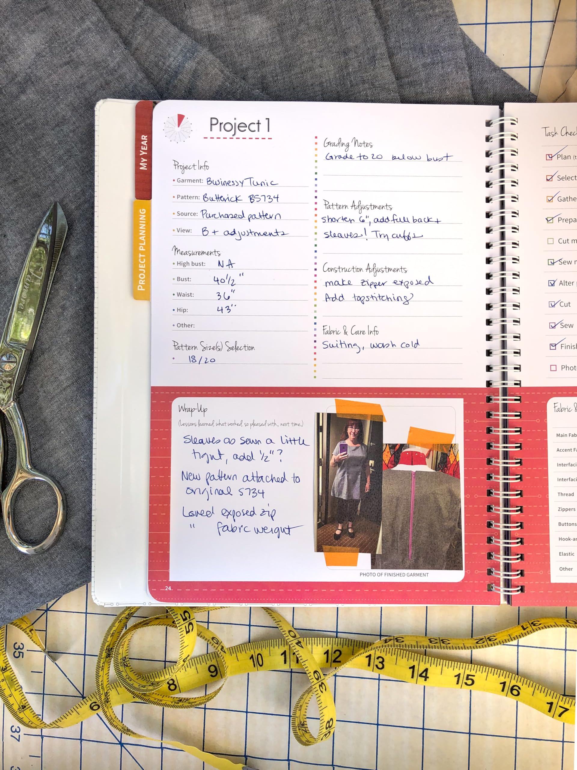 Garment Maker's Project Planner - Ultimate Dream, Plan & Organize Tool for 12 Sewing Projects | Perfect for DIY Fashion Designers & Craft Enthusiasts | Home Studio & Workshop Essential