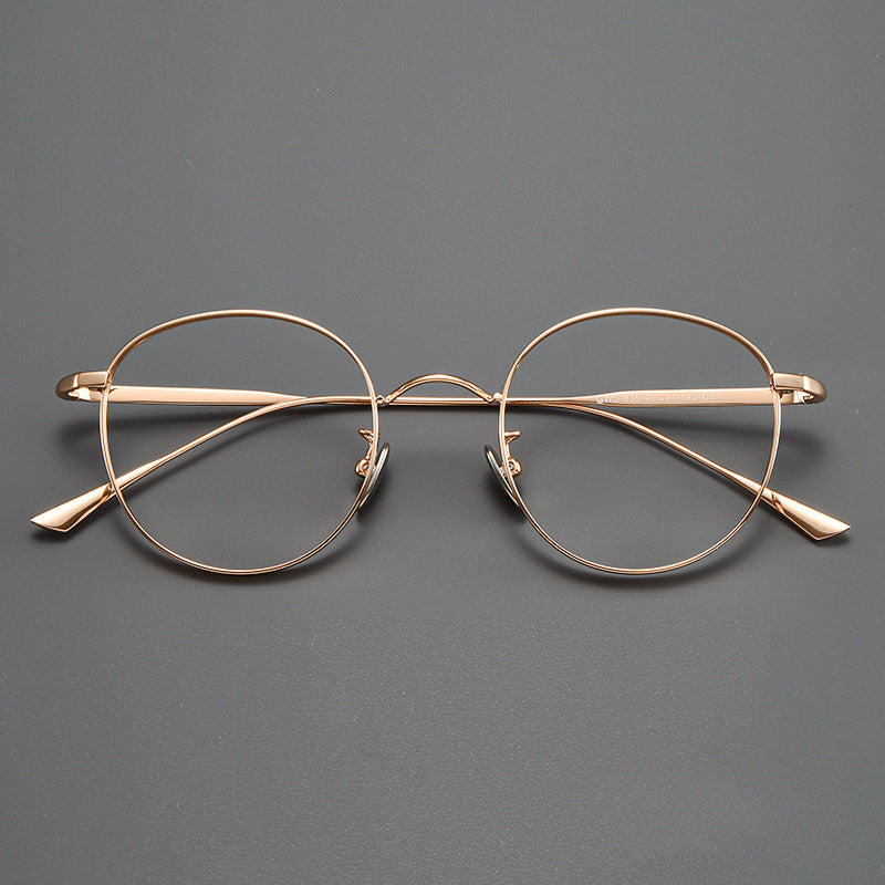 Vintage Titanium Round Eyeglasses Frames ST GWS 835 - Lightweight Retro Eyewear for Men & Women - Perfect for Reading, Fashion, and Everyday Use