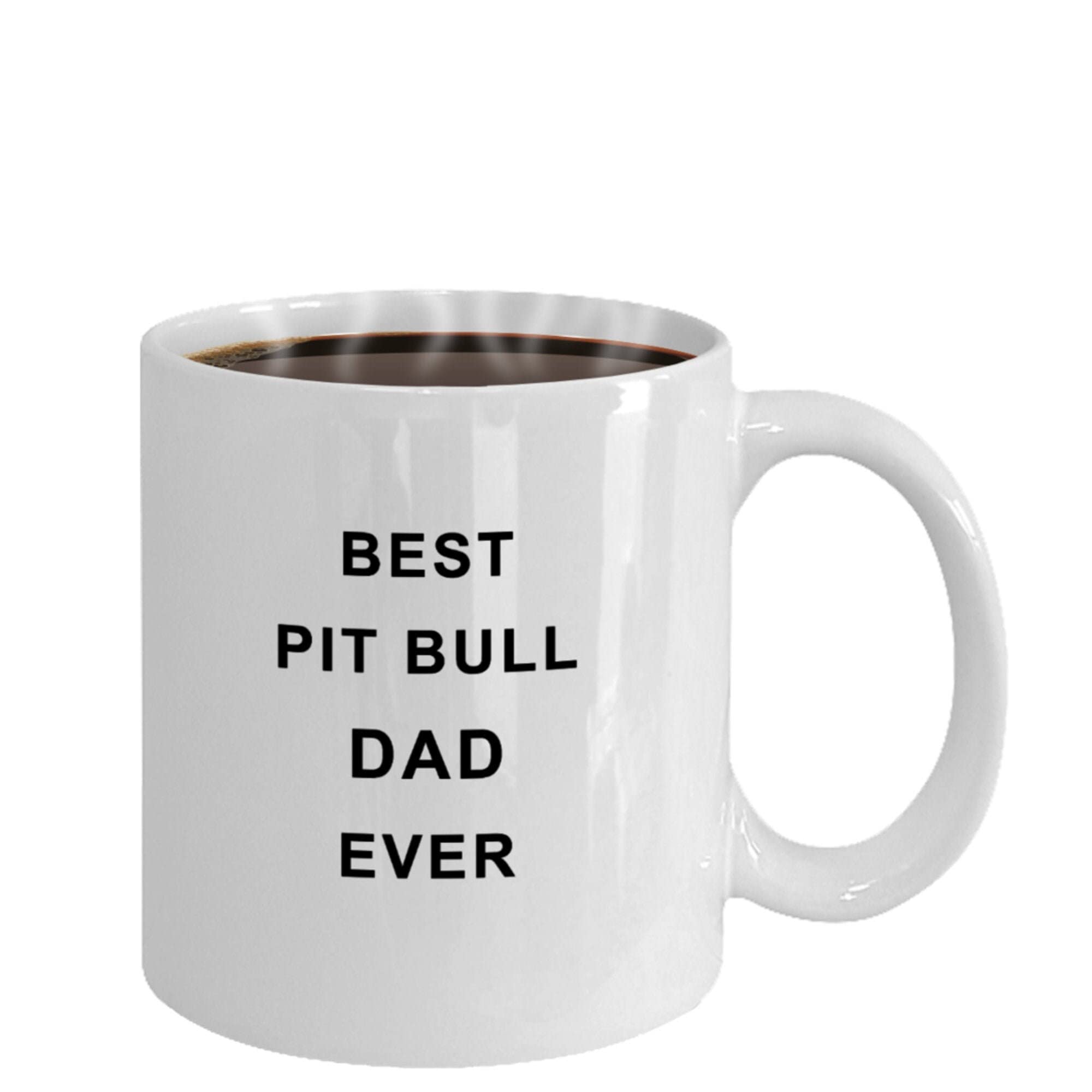 Best Pit Bull Dad Ever Coffee Mug - Funny Dog Lover Gift for Birthday & Holidays - Ceramic Tea Cup for Hot Chocolate & Coffee - Perfect for Pit Bull Owners & Dog Lovers - Great for Home, Office & Gifts
