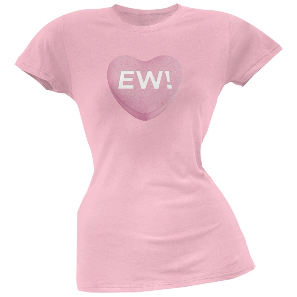 Old Glory Ew Candy Heart Pink Soft Juniors T-Shirt - Comfortable Cotton Tee for Girls, Cute Casual Wear for School, Parties & Everyday Outfits