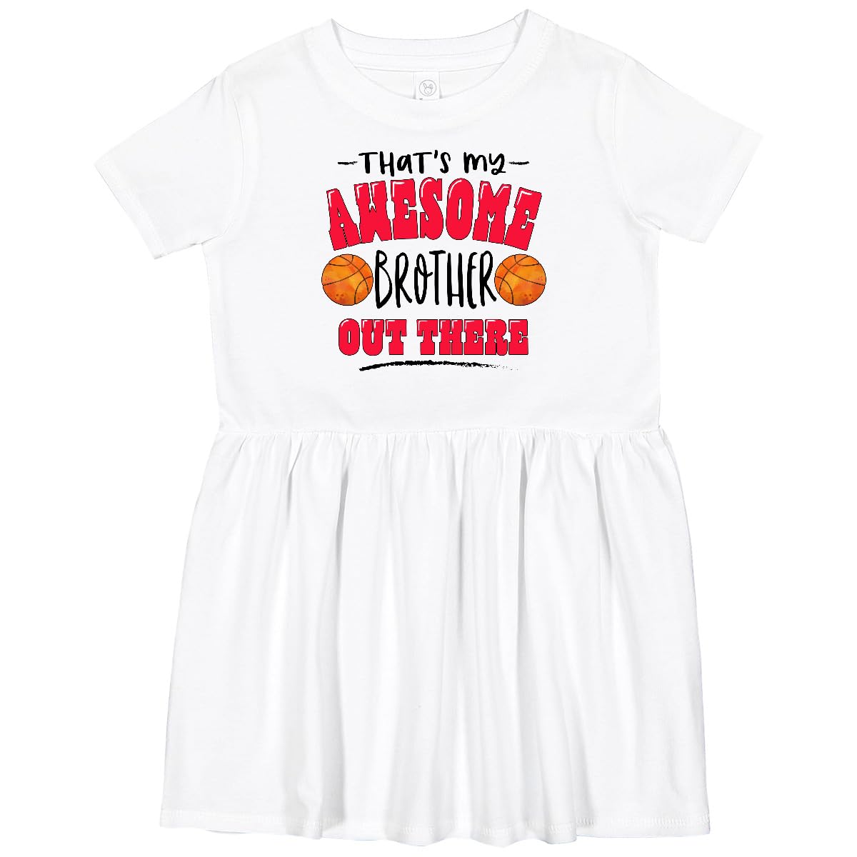 Inktastic Awesome Brother Basketball Toddler Dress for Playtime