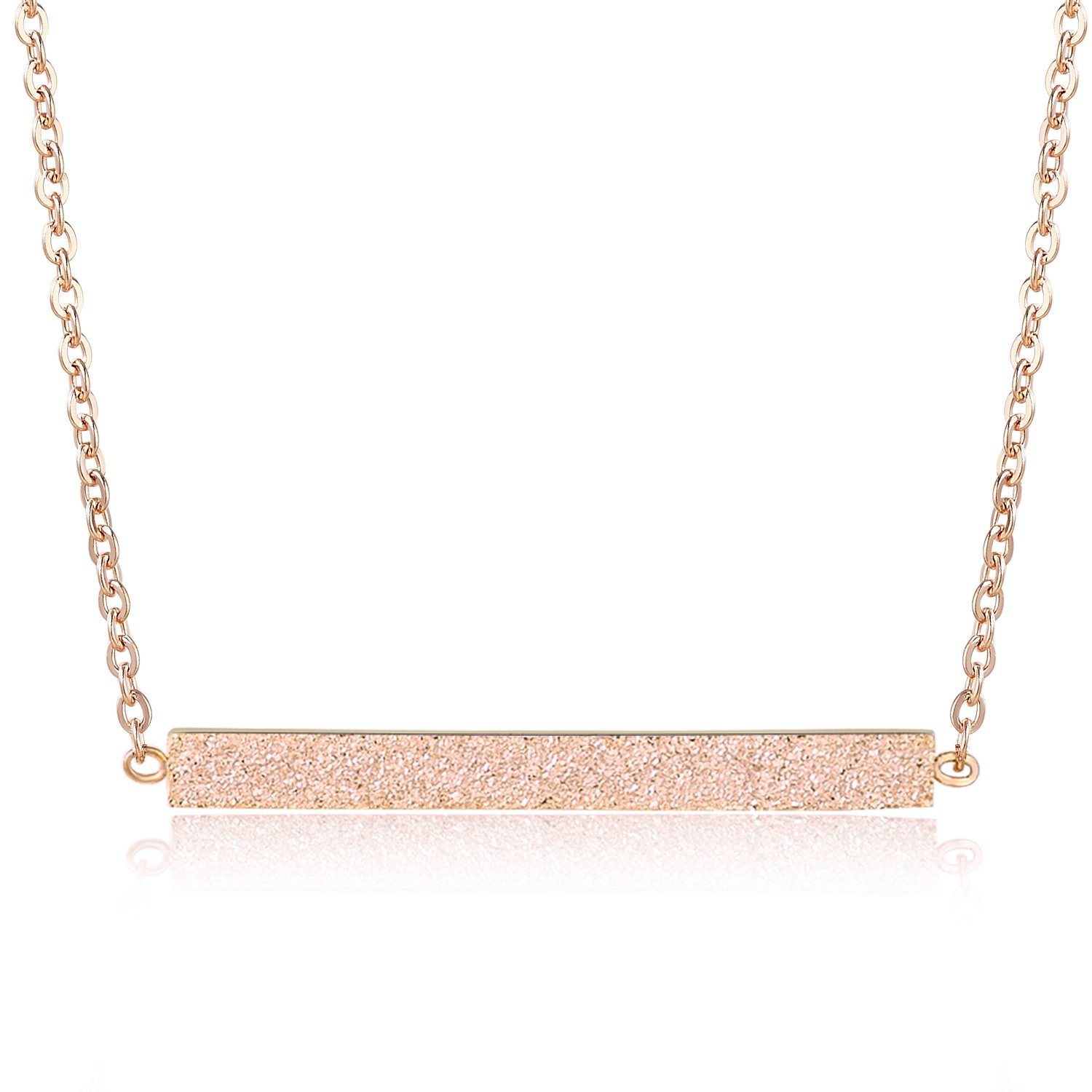 Minimalist Rose Gold Horizontal Bar Necklace for Women - Elegant Layering Jewelry for Everyday Wear, Date Night & Special Occasions