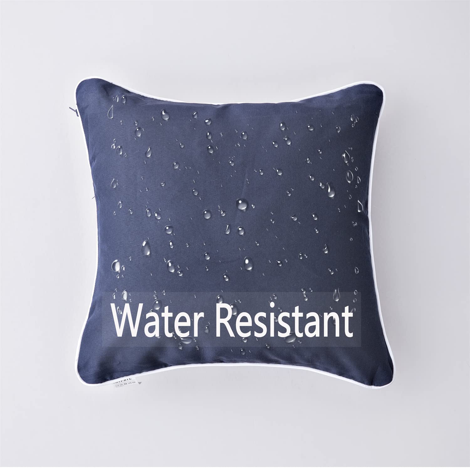 Enipate Inserts Included - Water Resistant Outdoor Throw Pillows Set of 2 (18x18 Inch) Navy Blue Toss Pillows for Patio Furniture Decor - Perfect for Outdoor Sofas, Garden Chairs & Poolside Lounging