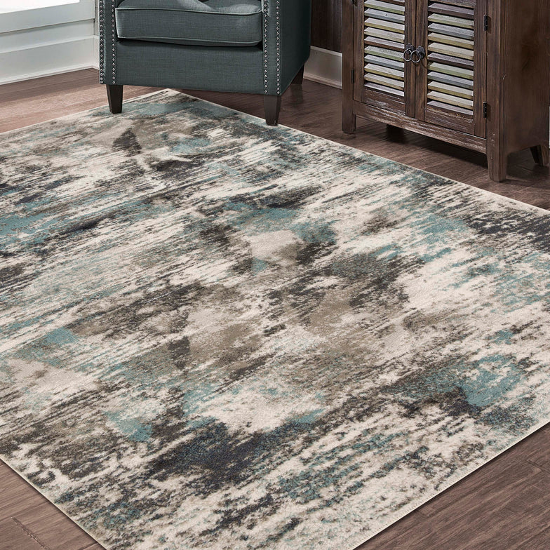 Kahuna Abstract Striped Indoor Area Rug - Soft Modern Bohemian Carpet for Living Room, Bedroom, Nursery - Non-Slip Comfortable Floor Mat for Home Decor