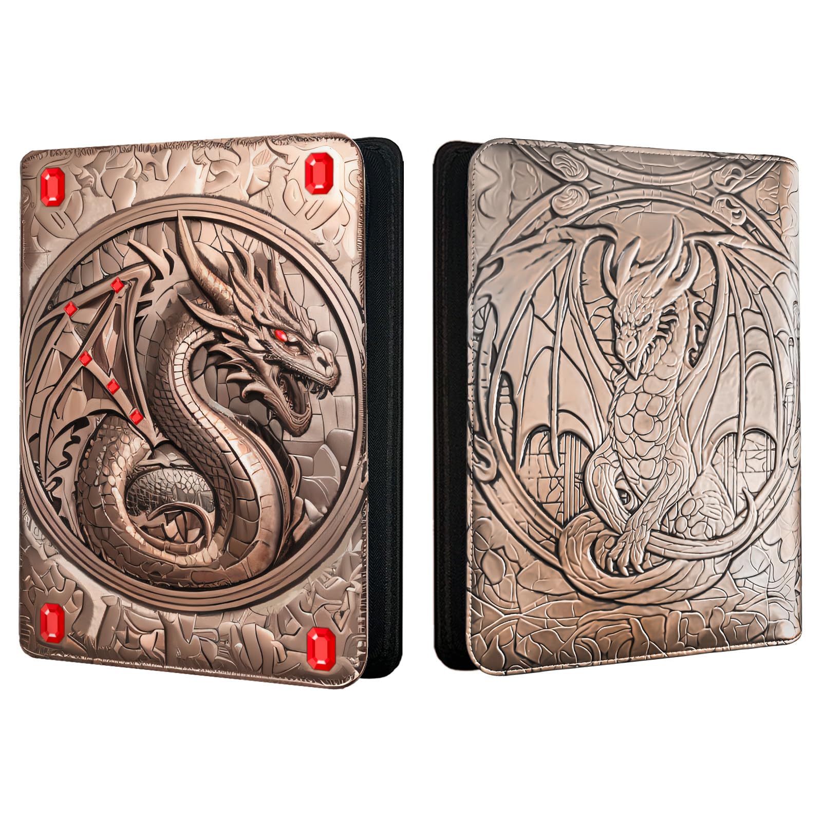 360 Pocket Card Binder - 9 Pocket Trading Card Holder with Durable Bronze Finish | Perfect for Pokemon, MTG, and Sports Card Collectors & Organizers