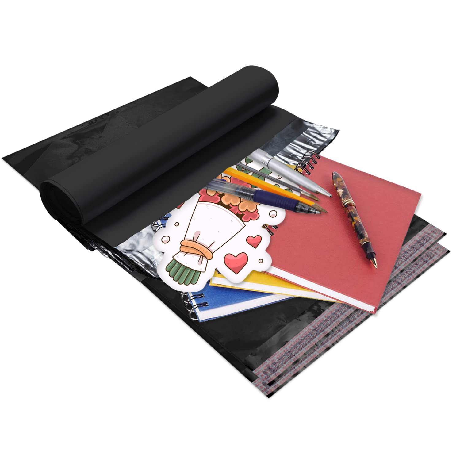 500 Pack Black Poly Mailers 14.5 x 19 Inches - Self-Seal Waterproof Shipping Bags for Clothing & Apparel | Durable Stretchy Poly Envelopes for Ecommerce, Online Stores & USPS Shipping