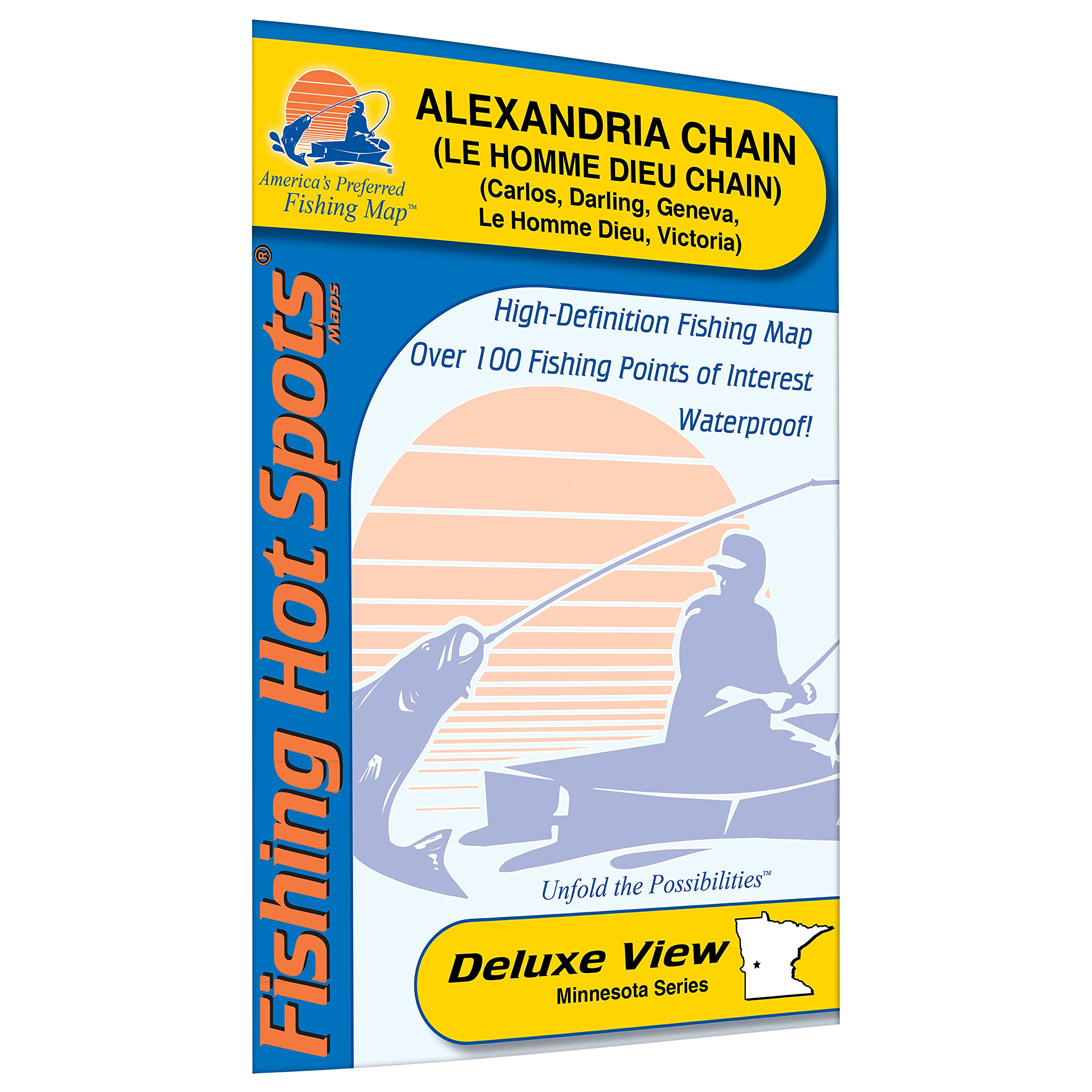 Alexandria Chain Fishing Map - Detailed Waterway Guide for Anglers | Perfect for Bass, Trout & Freshwater Fishing Trips