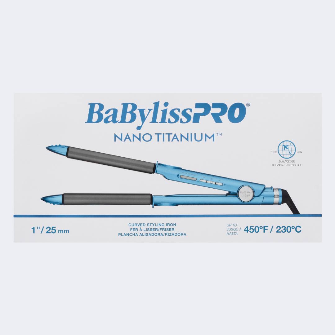 Babyliss Pro Nano Titanium 1 Inch Curved Styling Iron for Salon-Quality Waves & Curls - Perfect for Home & Professional Hair Styling