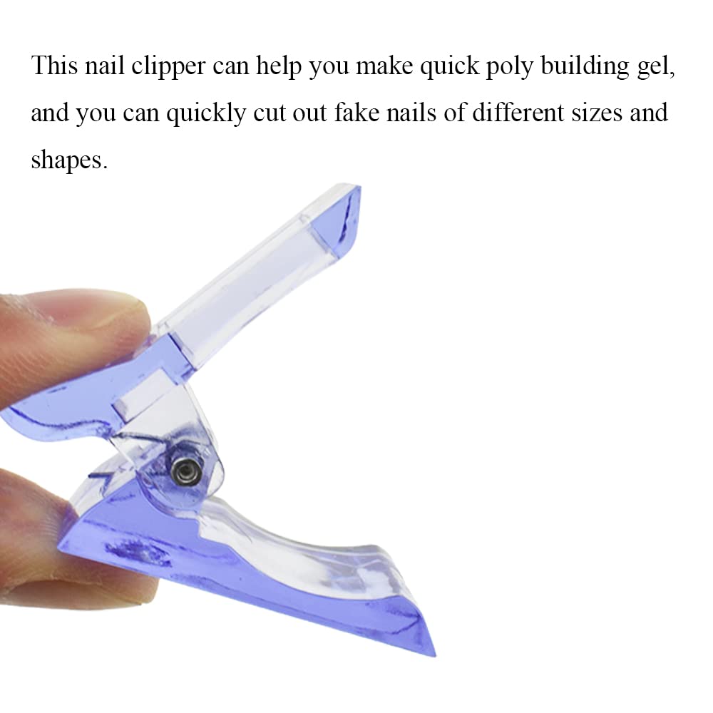 HAHIYO Blue 10Pcs Plastic Nail Tips Clip - Quick Building Poly Gel Nail Forms with UV LED Builder Clamps for Nail Extensions | Perfect for Nail Art DIY, Manicure, Salon & Home Use | Great for Professional Nail Technicians & At-Home Beauty Enthusiasts