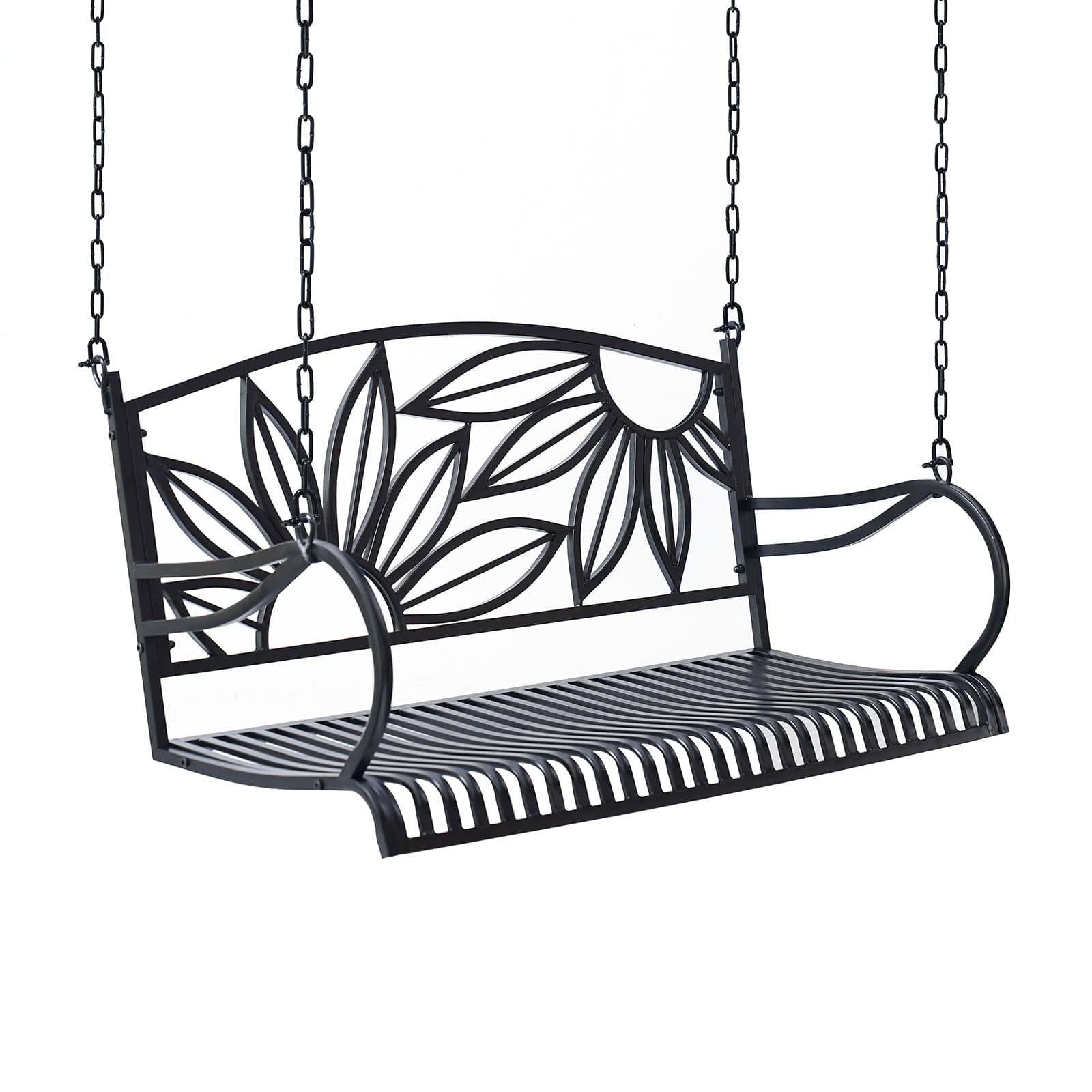 Heavy Duty Metal Porch Swing - Outdoor Garden Hanging Chair with Weather-Resistant Frame - Perfect for Patio, Backyard, and Relaxation