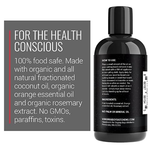 Premium Coconut Cutting Board Oil 8oz & Walnut Wood Cutting Board 8x12 Inch - Natural Wood Conditioner for Kitchen, Butcher Blocks, and Countertops