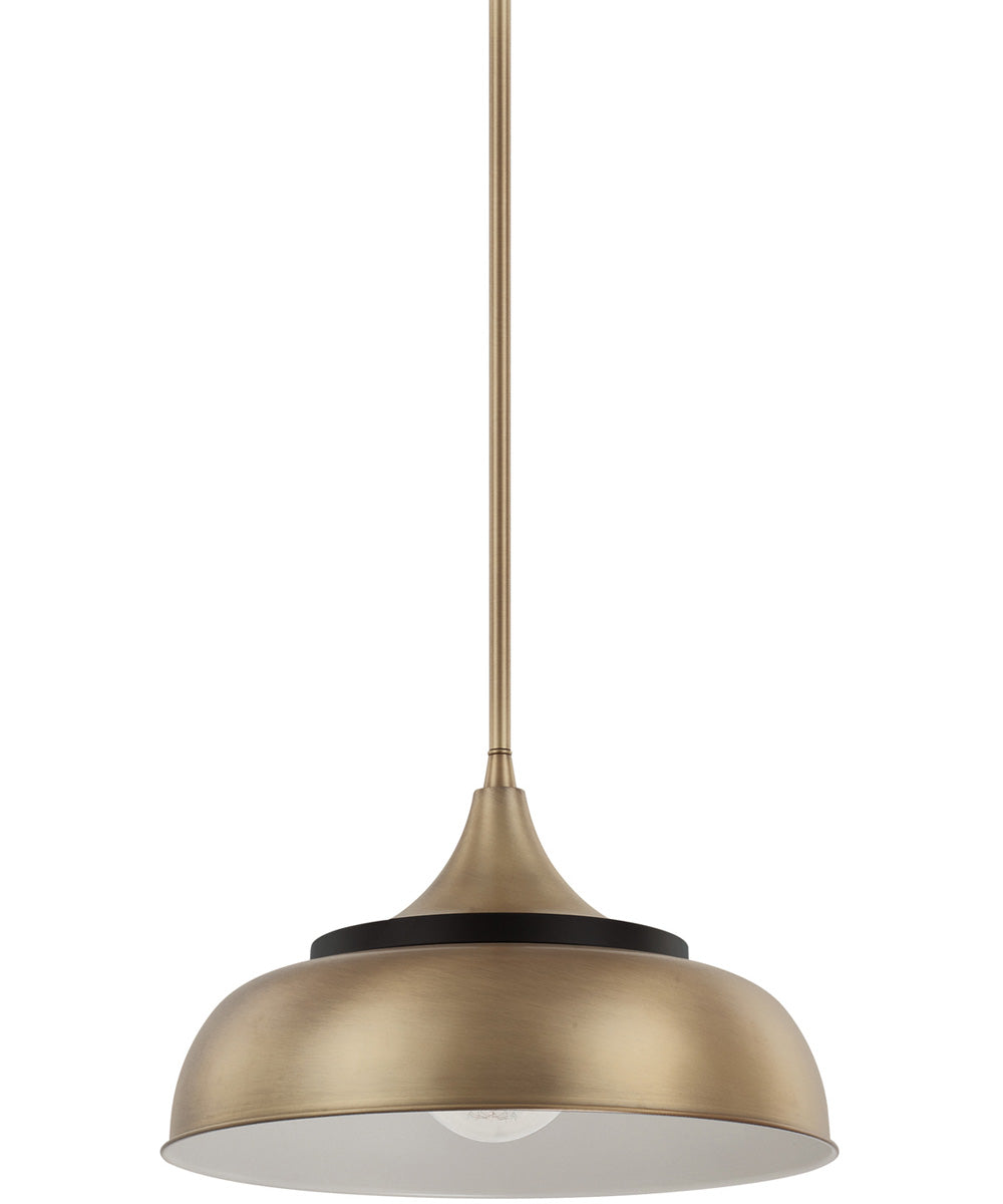 Brass and Onyx Single Light Pendant - Elegant Ceiling Fixture for Dining Room, Kitchen, or Entryway Lighting