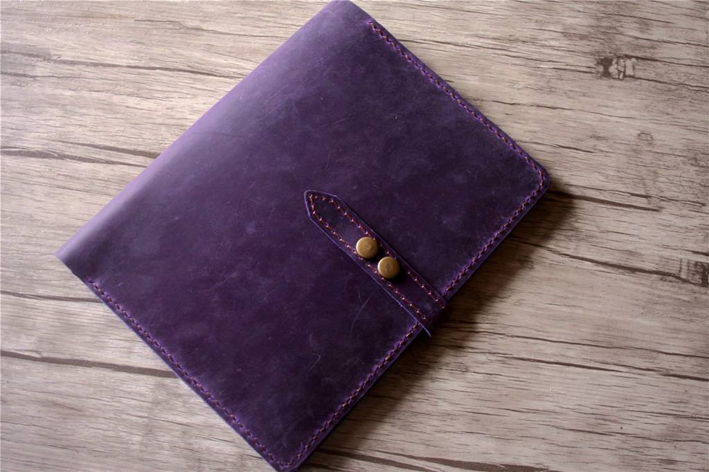 Custom Personalized Purple Leather Binder Notebook Cover - A5 Size, Gift for Office, School & Business Professionals - Perfect for Journaling, Planner & Organizer
