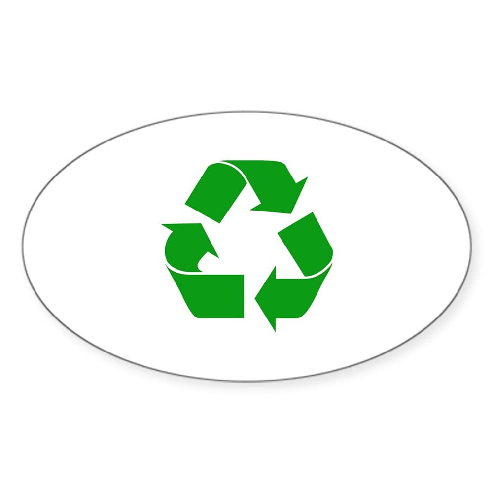 Eco-Friendly Recycle Oval Sticker - Durable Vinyl Bumper Decal for Cars, Laptops & Water Bottles | Perfect for Environmental Awareness & Personal Expression