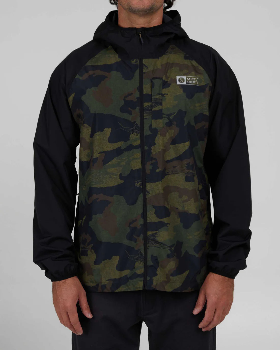 Salty Crew Stash Jacket - Waterproof Windbreaker for Fishing & Outdoor Activities - Men's Lightweight Hooded Rain Jacket