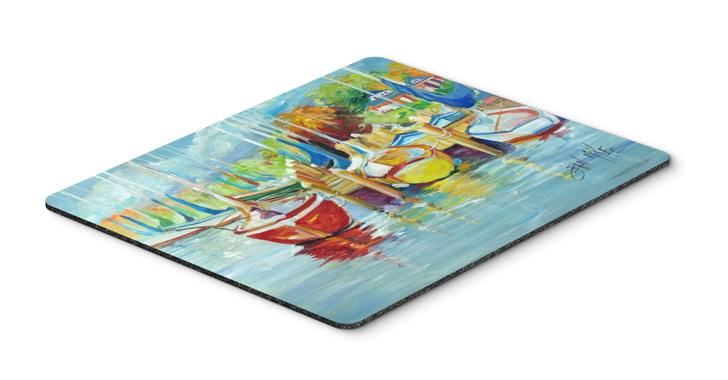 Caroline's Treasures JMK1070MP Sailboat Mouse Pad - Large Washable Non-Slip Desk Mat for Home Office, Gaming & Computer Work | Dock & Nautical Theme Decor | Perfect for PC, Laptop & Workspace