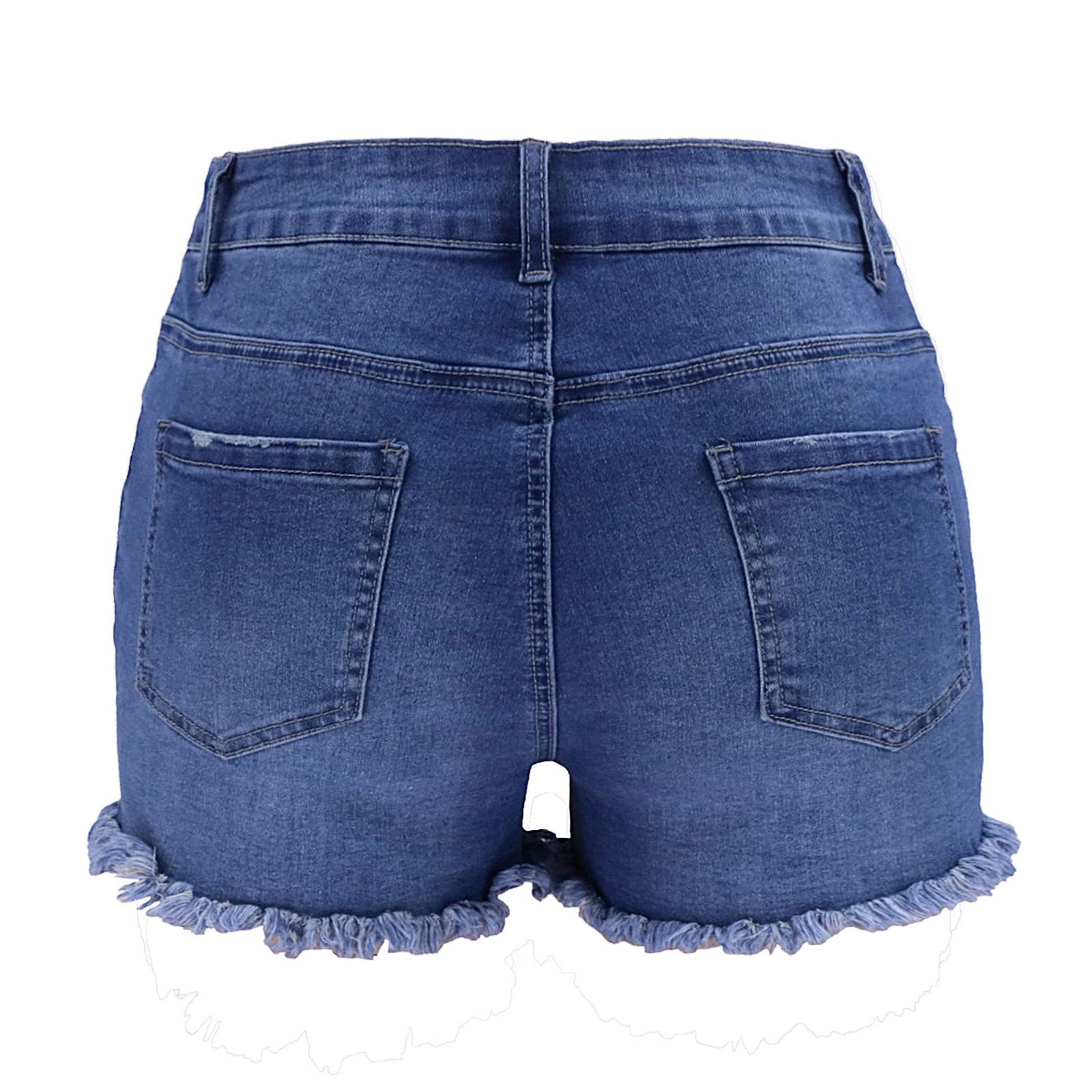 Atditama Women's Ripped Denim Shorts - Stretch Skinny Jean Shorts with Frayed Hem for Summer & Beach | Casual High Waist Shorts for Women | Perfect for Vacation, Outings & Street Style