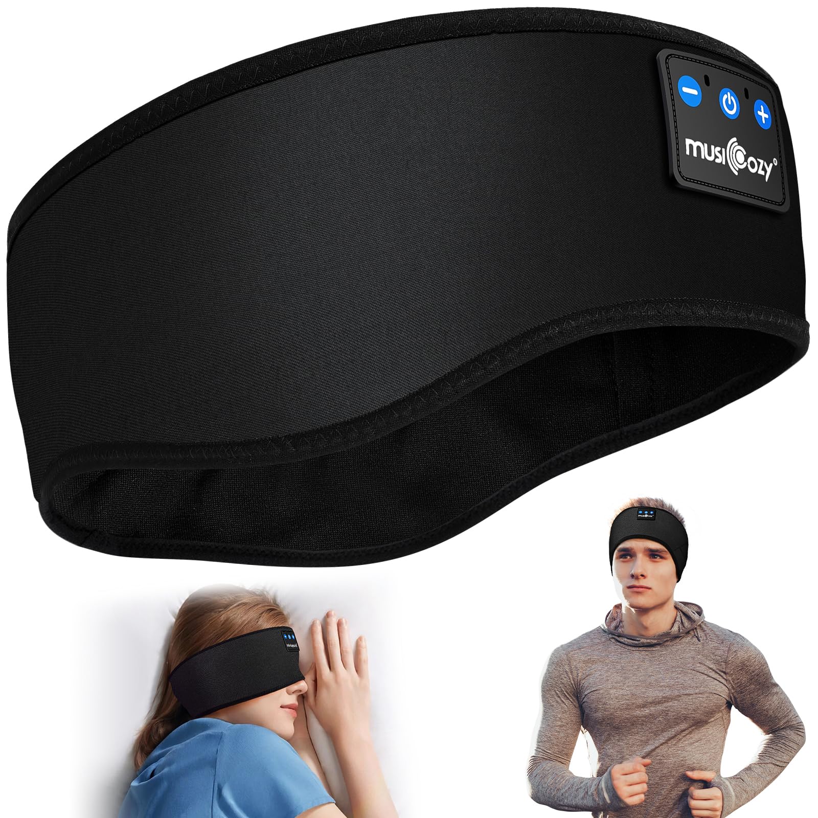 Musicozy Bluetooth Sleep Headphones Headband - Wireless Sleeping Headphones with HD Hi-Fi Speakers, Comfortable Headband for Side Sleepers, Travel, Meditation, Yoga & Audiobooks - Perfect Gift for Insomnia Relief & Relaxation (Ideal for Nighttime Use, Airplane Travel & Stress Relief)