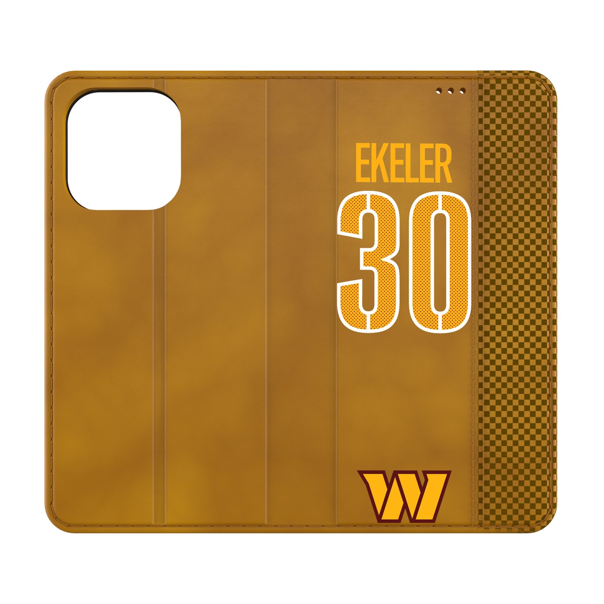 Austin Ekeler Washington Commanders 30 Game Tactic Folio Phone Case for iPhone 14/13/12 Pro Max - NFL Football Player Protective Wallet Cover with Card Slots (Perfect for Game Day & Fan Events)