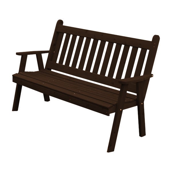Premium Western Red Cedar Traditional English Garden Bench - Outdoor Patio, Lawn & Garden Seating for Relaxing & Decor