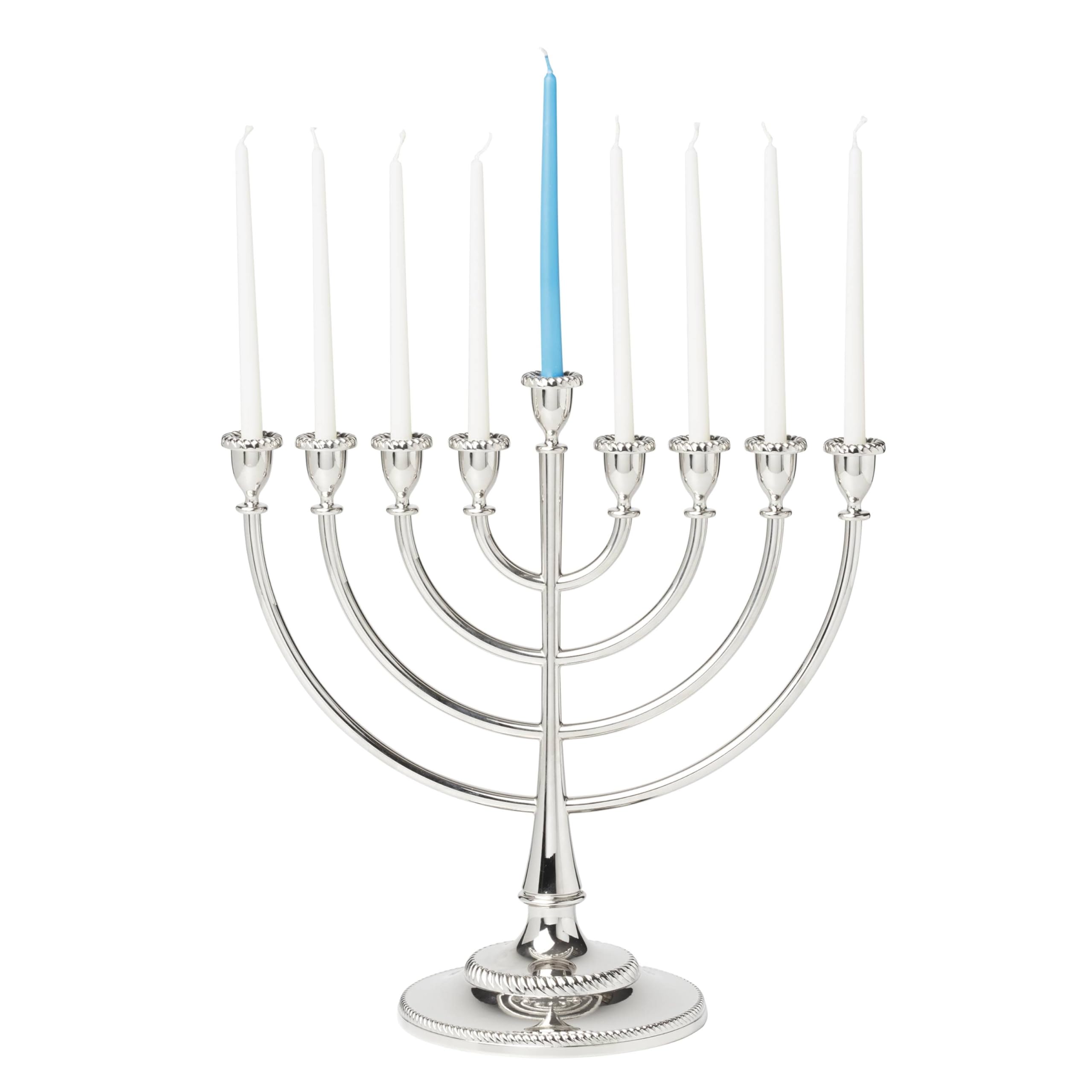 Reed And Barton 896613 Roseland Silver Menorah - Elegant Hanukkah Candle Holder for Jewish Holiday Decor & Home Celebration