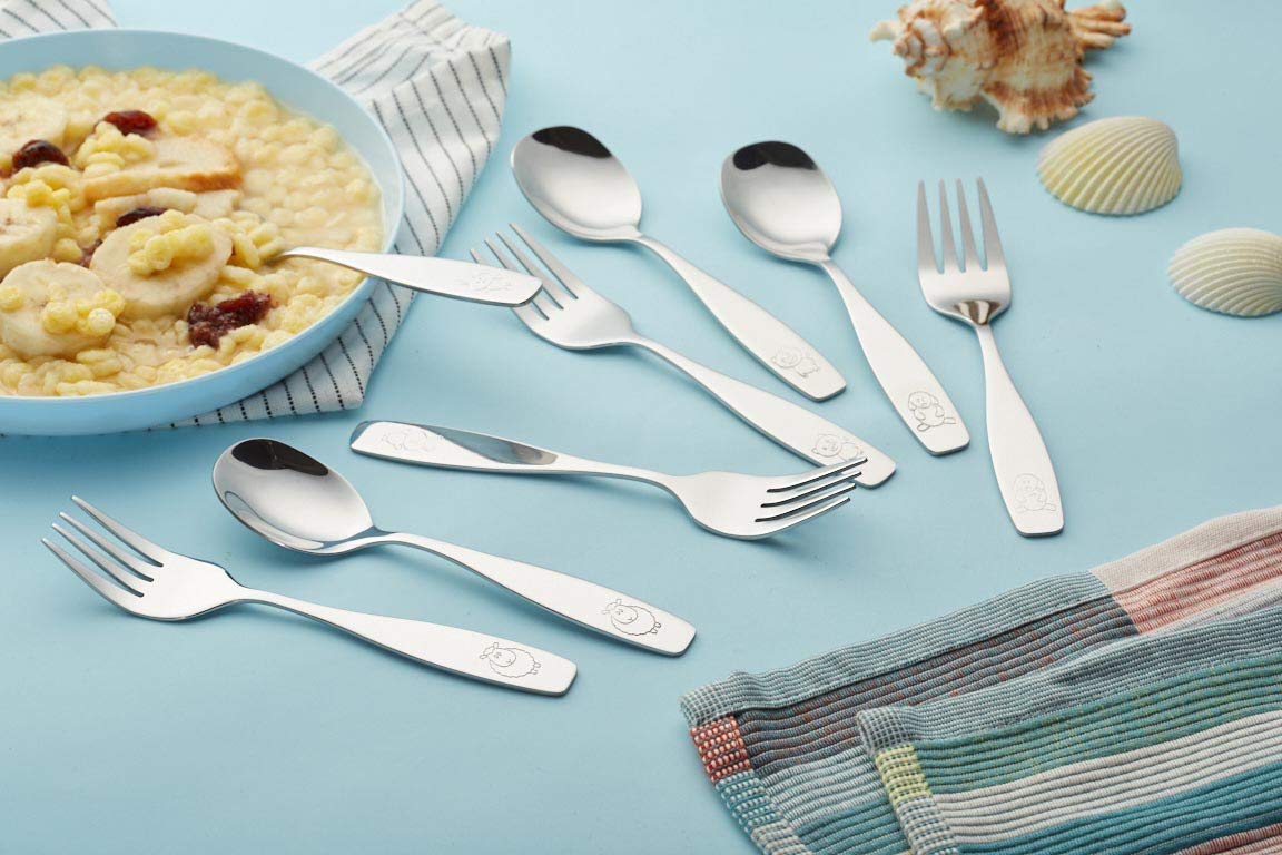 **ANNOVA Kids Silverware Set - Stainless Steel Toddler Utensils (12-Piece) | Safe & Durable Forks & Spoons for Children | Perfect for Lunchboxes, Daycare & Travel**