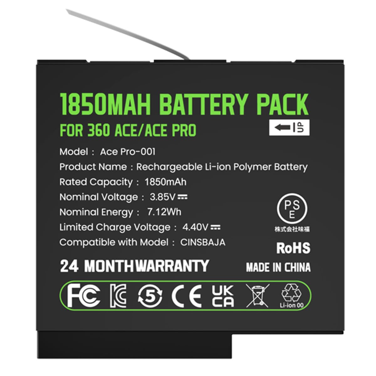 NBZZ 2-Pack 1850mAh Replacement Batteries with Digital Display Fast Charger for Insta360 Ace/Ace Pro - Includes Fast Charge Hub & 2 Batteries - Perfect for Vlogging, Travel, and Action Camera Enthusiasts