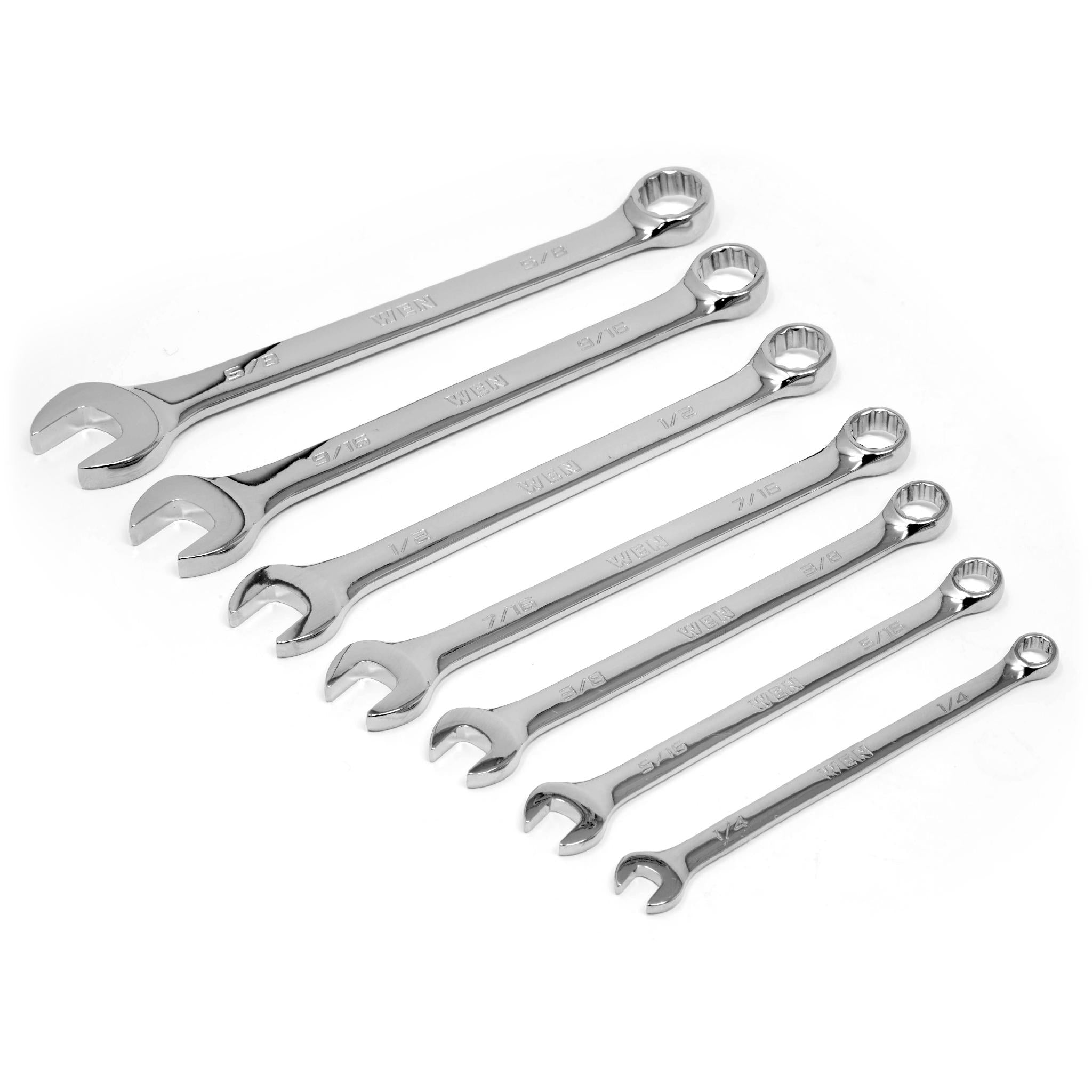 WEN WR130A 13-Piece Professional Grade SAE Combination Wrench Set with Storage Rack - Perfect for Automotive Repair, Machinery Maintenance & DIY Projects