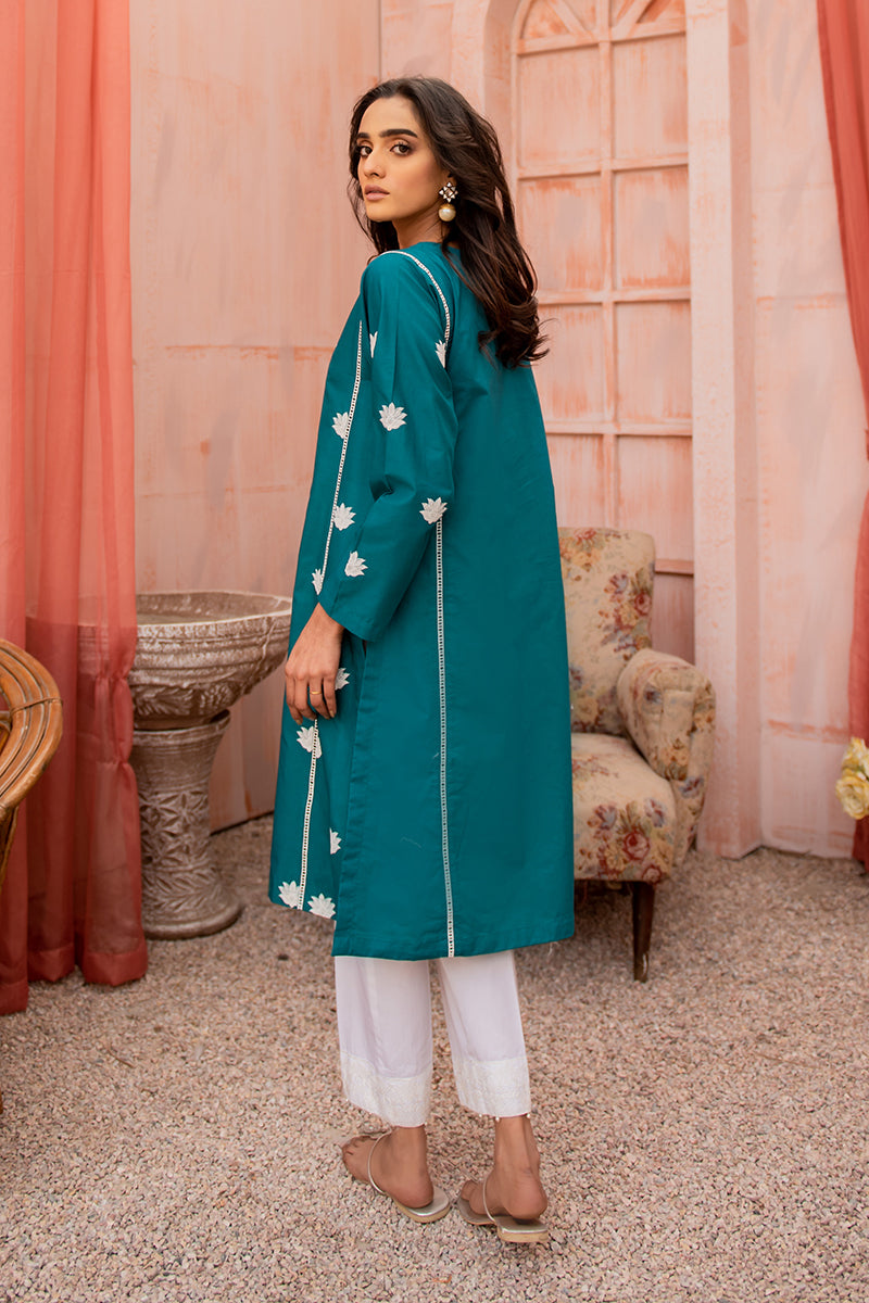 Jade Beryl Embroidered Shirt for Women | Elegant Floral Blouse | Perfect for Casual Outings & Office Wear