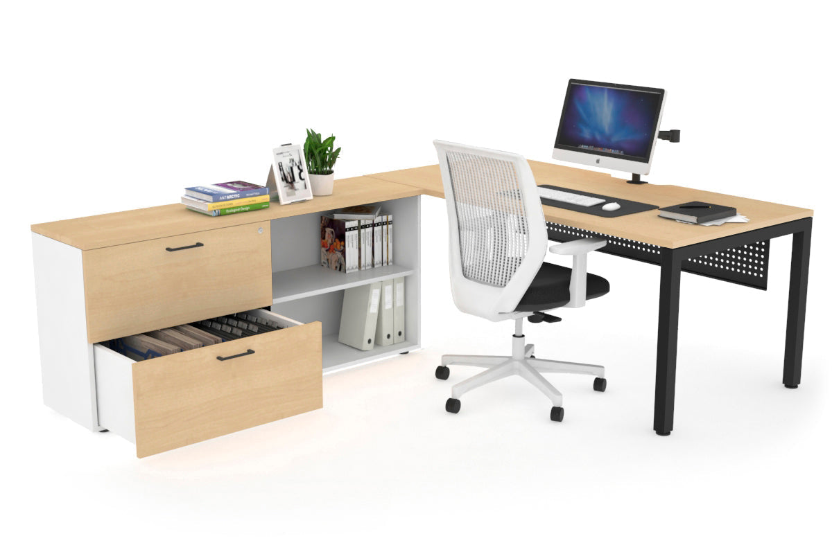 Quadro Square Executive Standing Desk Black Frame [1800L x 800W with Cable Management] - Perfect for Home Office & Modern Workspace Setup