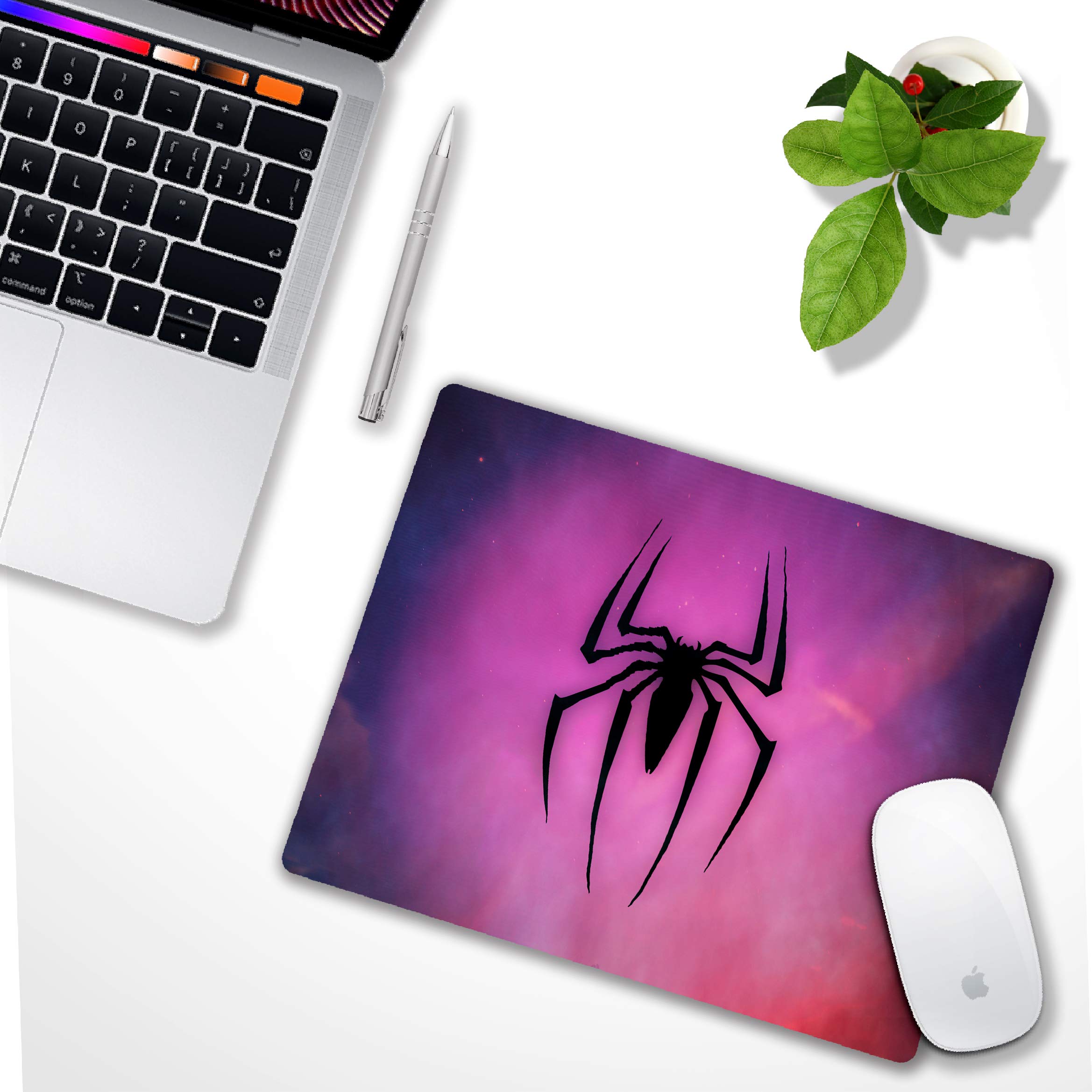Spider Mouse Pad - Small Non-Slip Rubber Computer Mouse Mat with Personalized Galaxy Spider Design for Office & Gaming | Ergonomic Desk Accessory for PC, Laptop, Work & Home Use