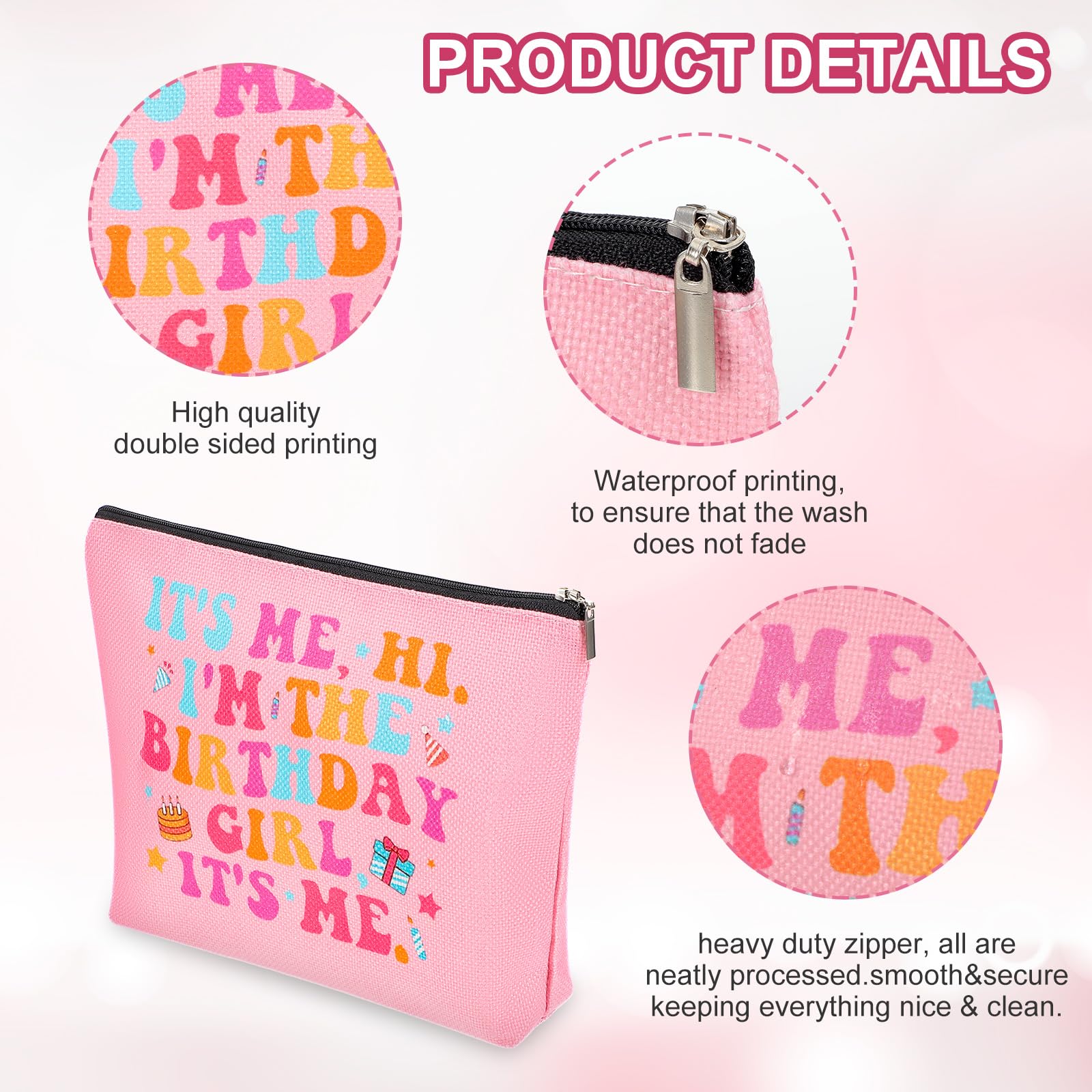 Taylor Swift Makeup Bag - 'It's Me Hi I'm the Birthday Girl' Themed Cosmetic Organizer for Singer Fans | Travel Toiletry Pouch & Birthday Gift for Women | Perfect for Concerts, Travel & Daily Makeup Storage