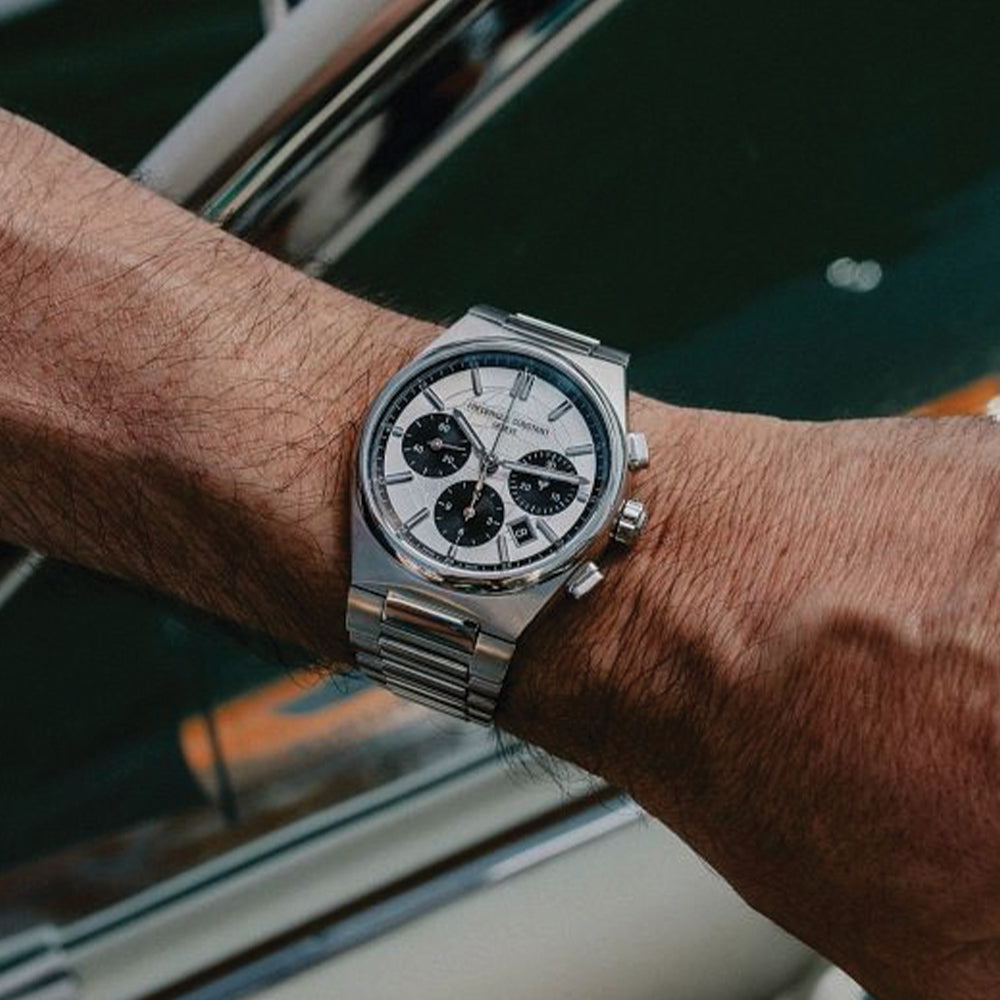 Highlife Chronograph Automatic 41mm Men's Watch - White Dial with Stainless Steel Bracelet - Perfect for Business, Casual & Formal Occasions
