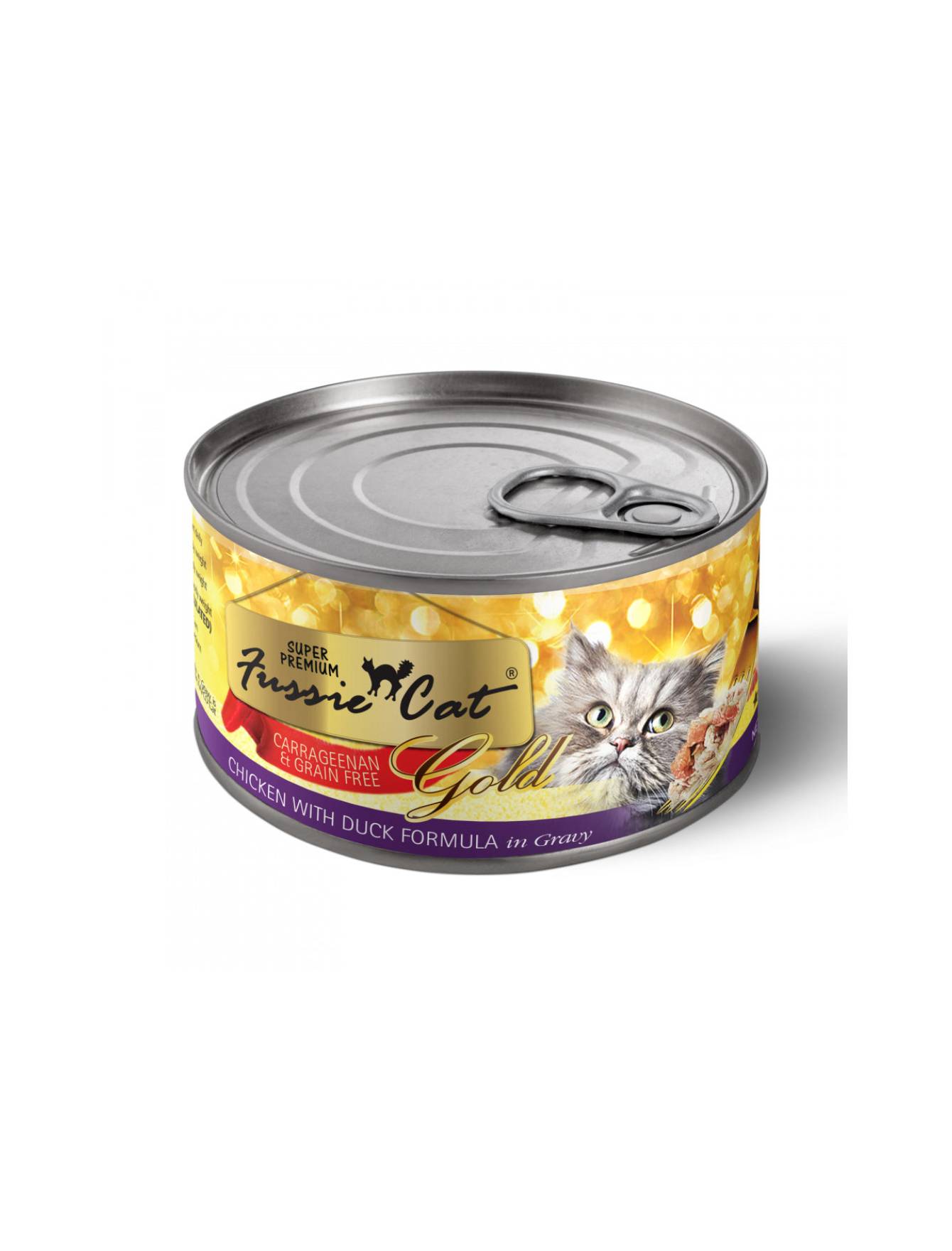 Fussie Cat Super Premium Gold Label Chicken & Duck Wet Cat Food - 80g Cans, Grain-Free & High Protein for Healthy Cats - Perfect for Picky Eaters & Indoor Cats